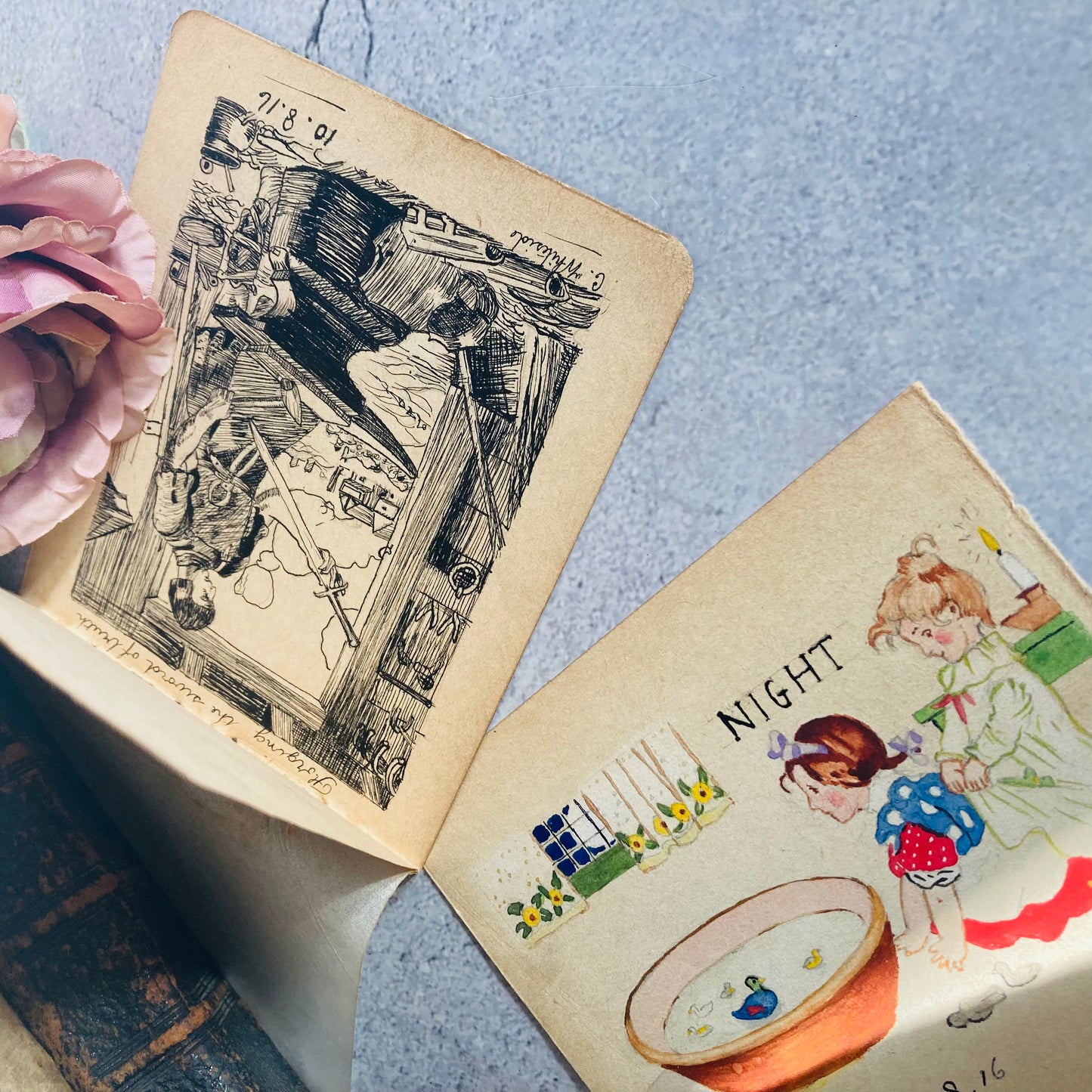 Edwardian Used Sketchbook Autographs Artwork Notebook Sheets