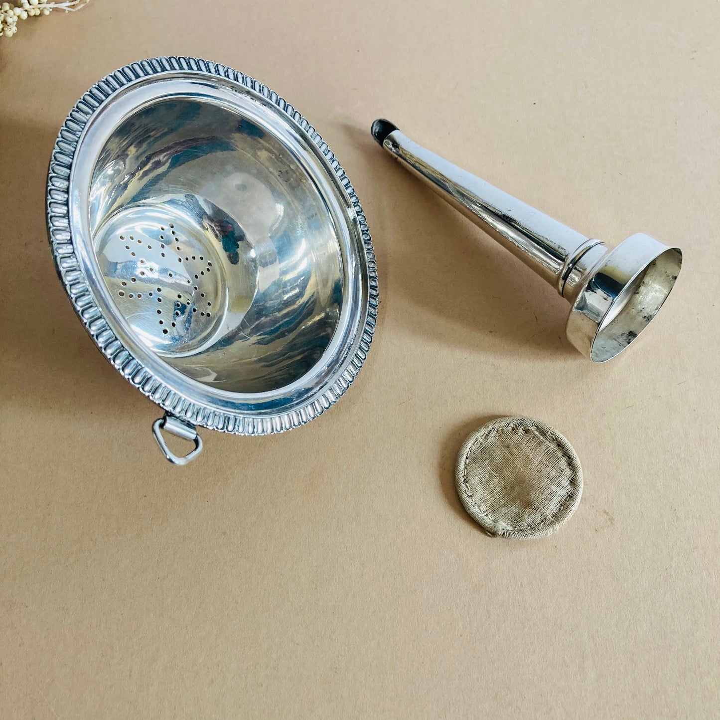 Old Sheffield Plate Wine Funnel Strainer | Unique Wedding Gift