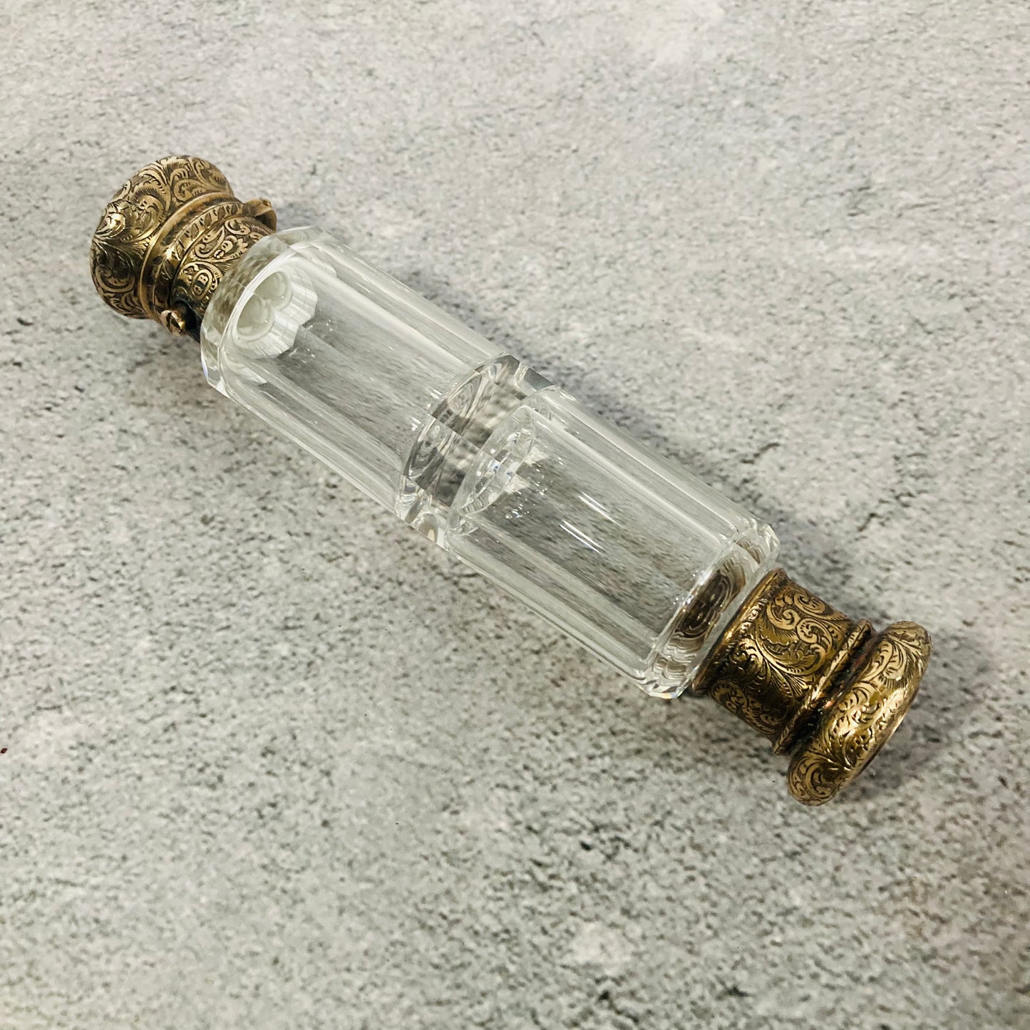 Unusual Antique Silver Gilt Double Ended Scent & Vinaigrette Bottle