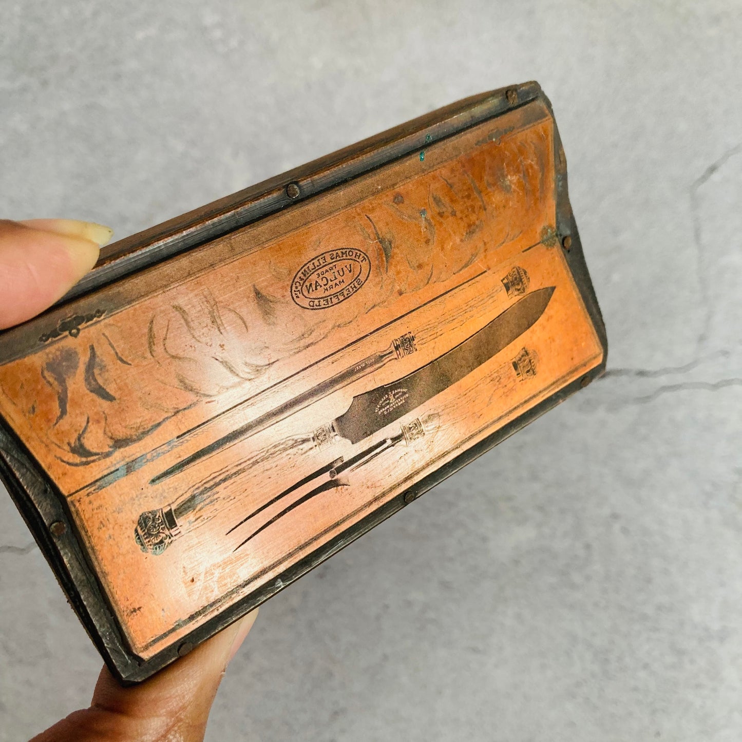 Antique Etched Copper Printing Plate | Antique Cutlery
