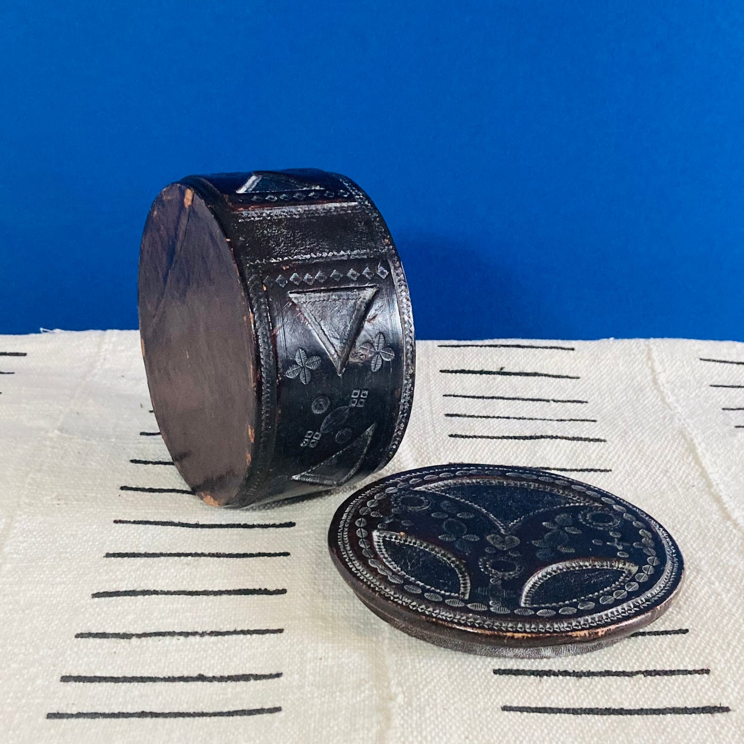 Vintage Tooled Leather Tuareg Box | Jewellery Box