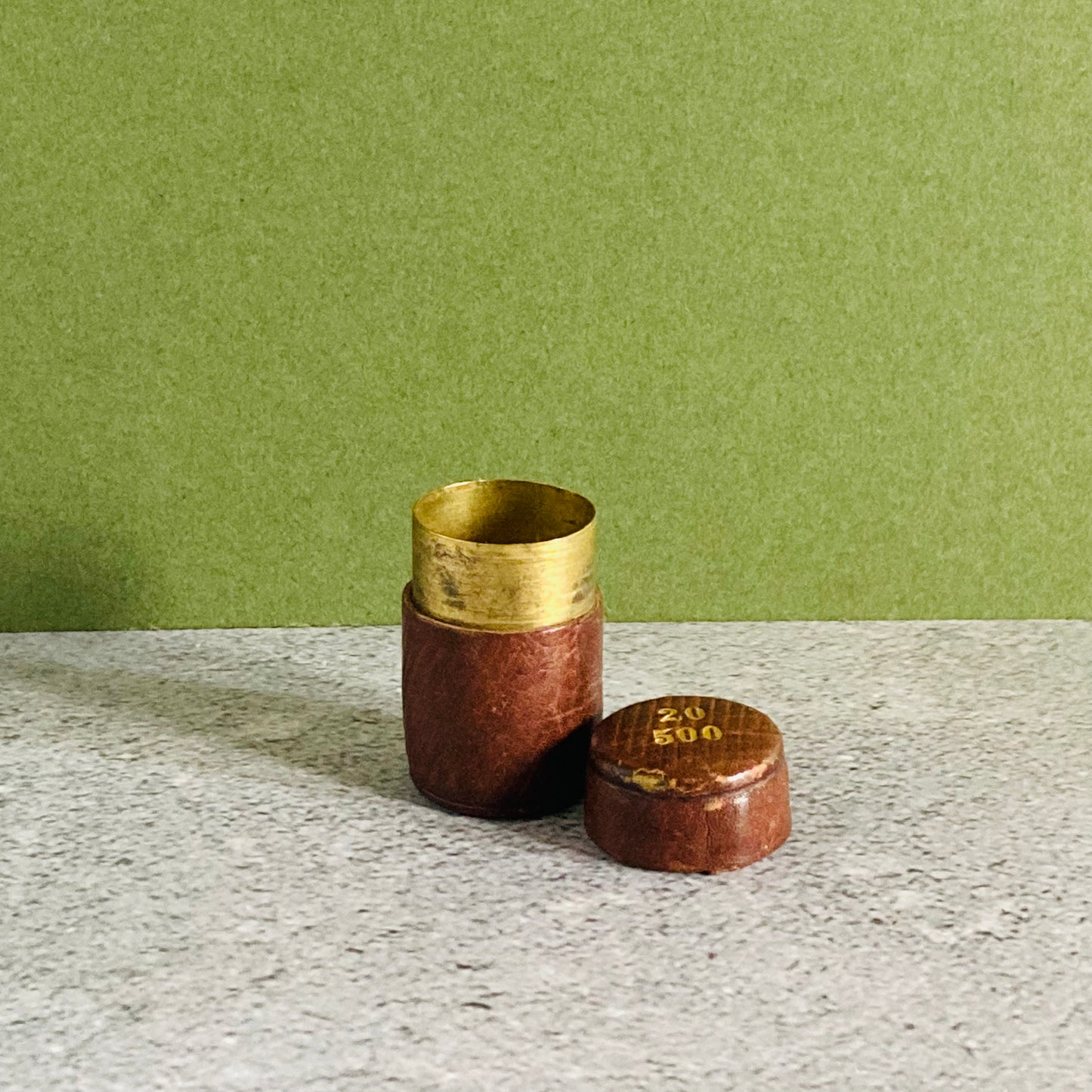 Antique Leather & Brass Coin Token Case