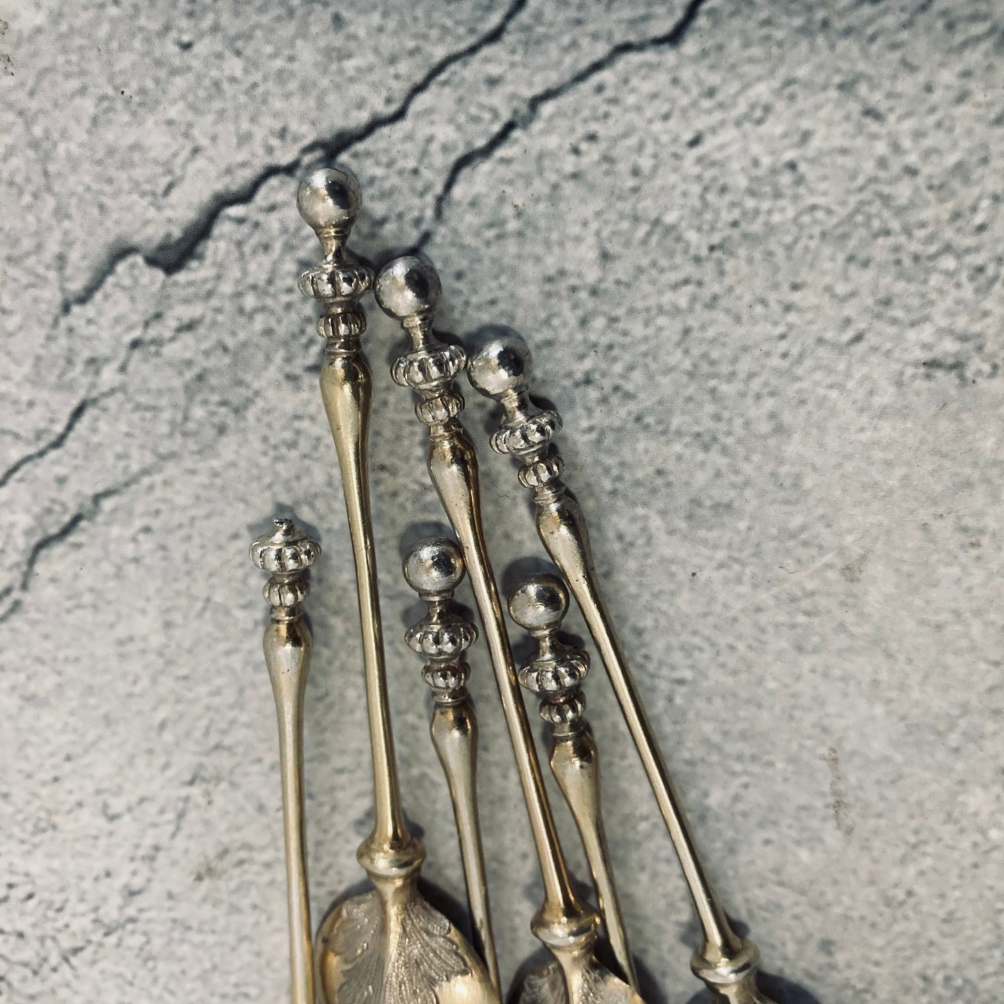 Antique Sterling Silver Coffee Spoons Silver Gilt | George Fox 1896