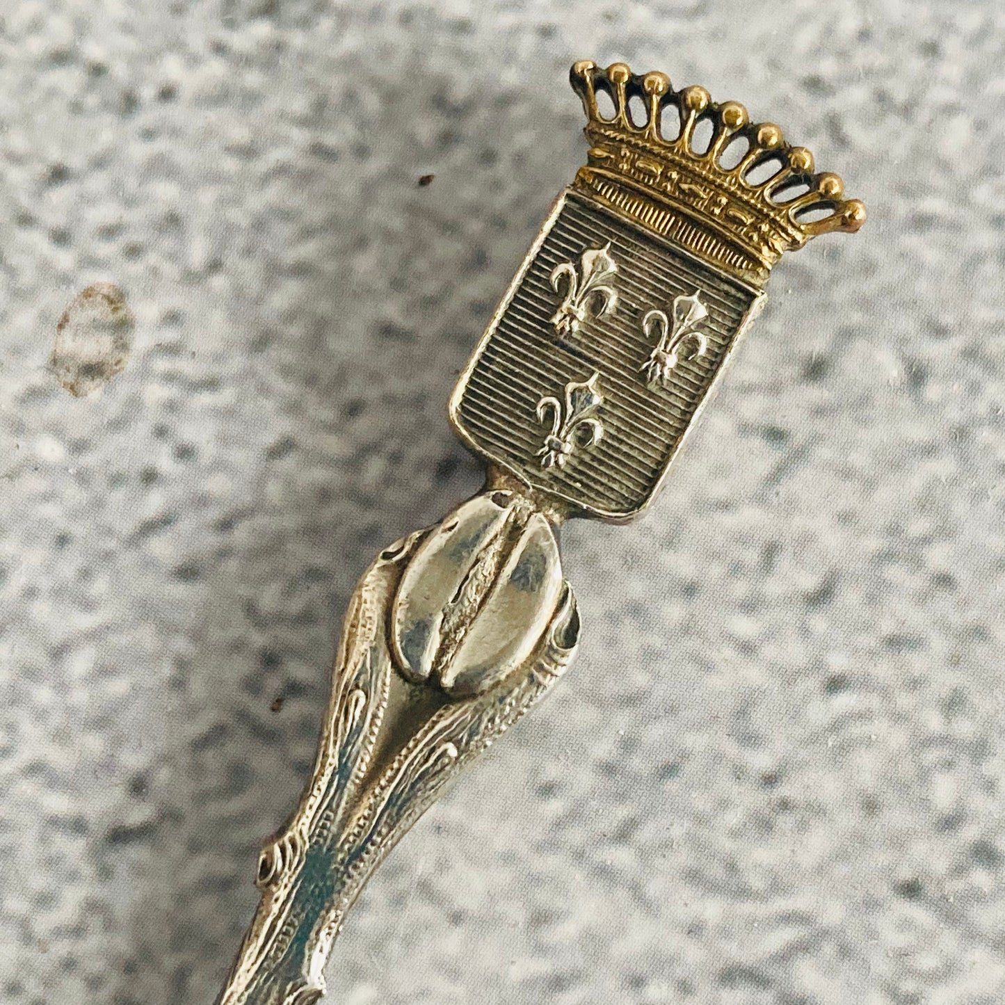 Vintage French Coffee Spoon with Created Crown Design