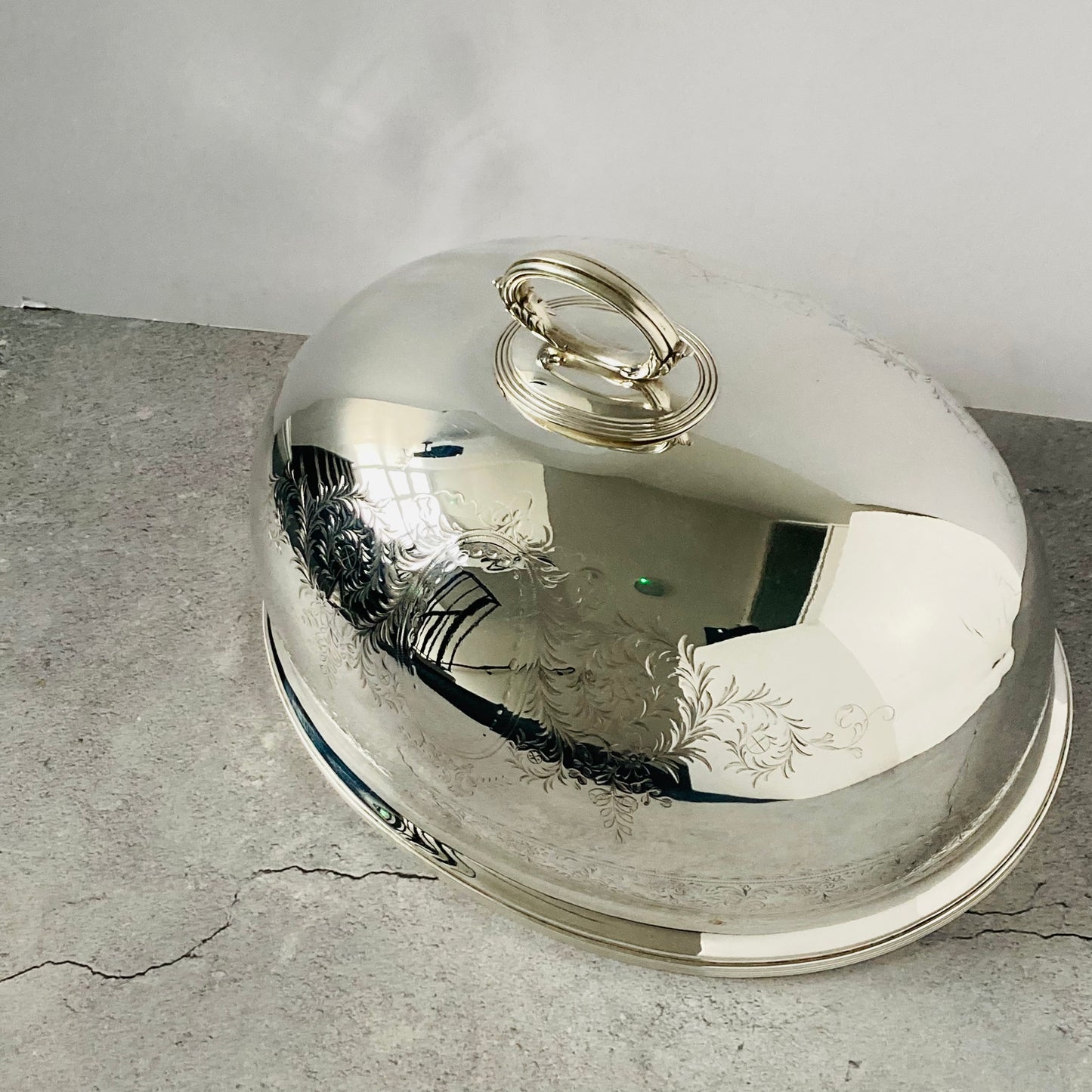Antique Engraved Cloche Food Cover | Food Dome