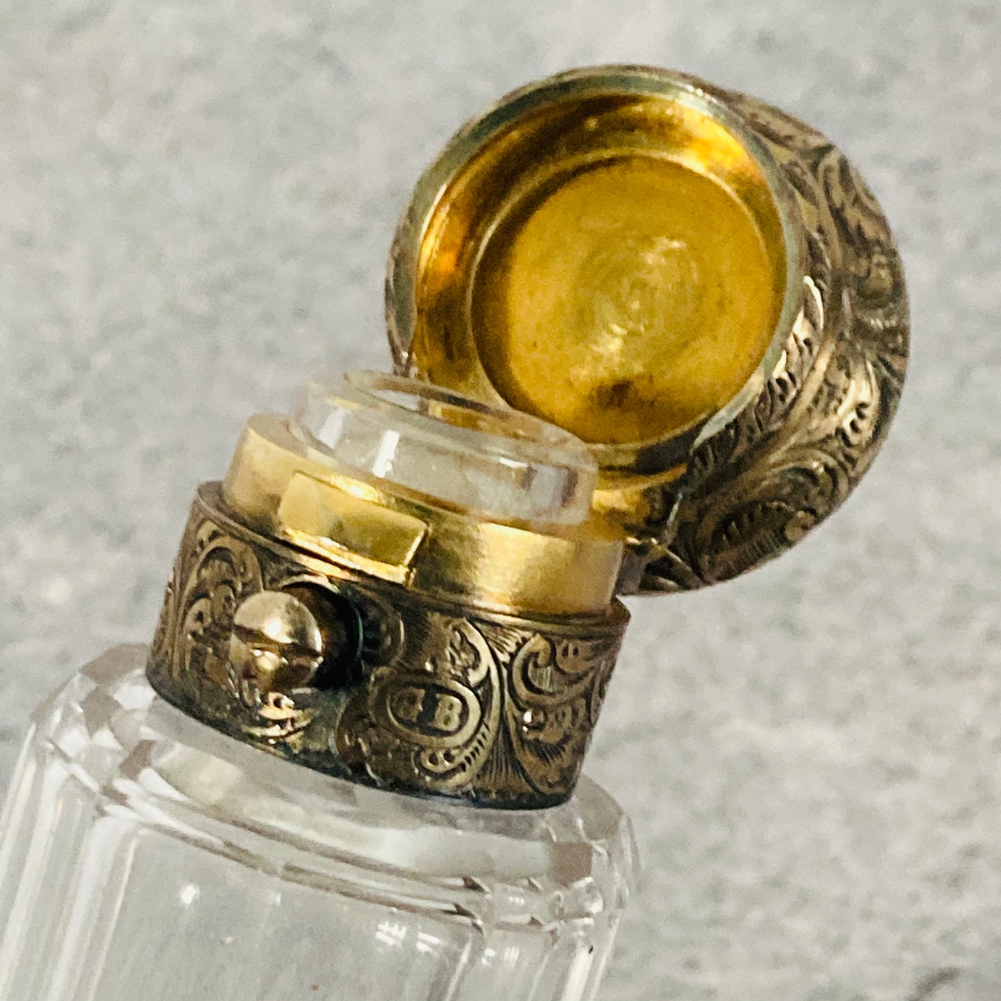 Unusual Antique Silver Gilt Double Ended Scent & Vinaigrette Bottle
