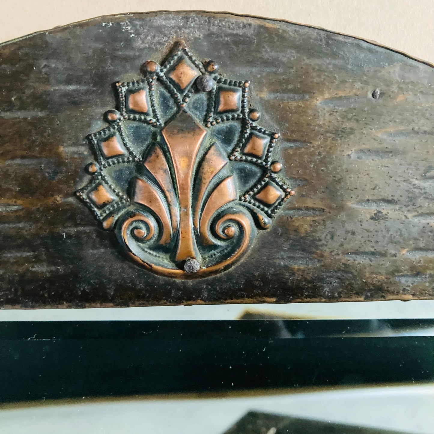 Arts & Crafts Antique Copper Mirror
