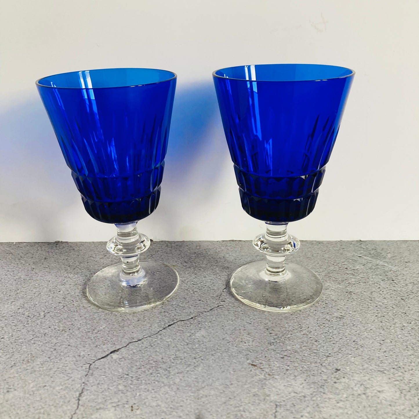 Vintage Cobalt Blue Vintage Wine | Cocktail Glasses