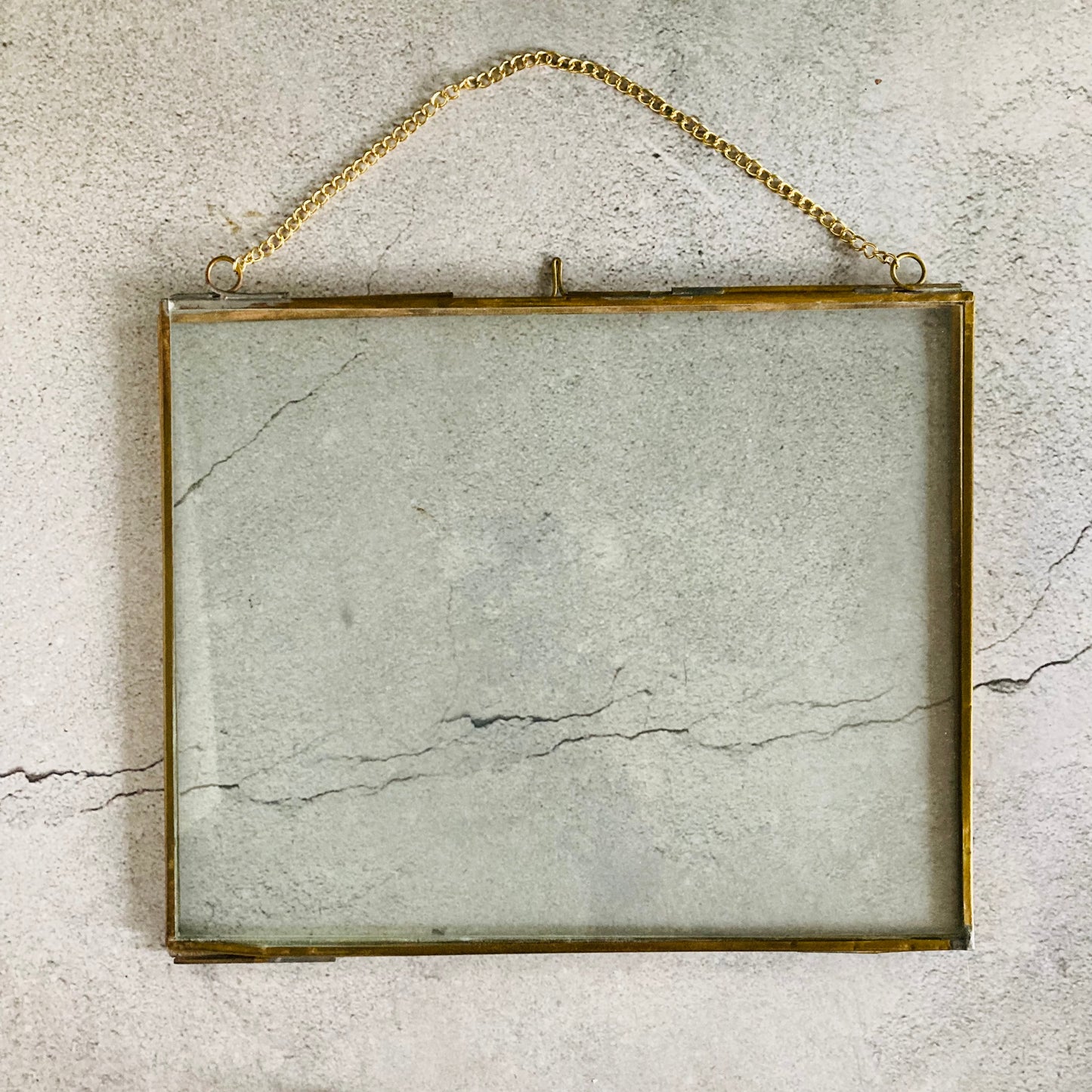 Vintage Glass and Brass Double Side Display Picture Frame