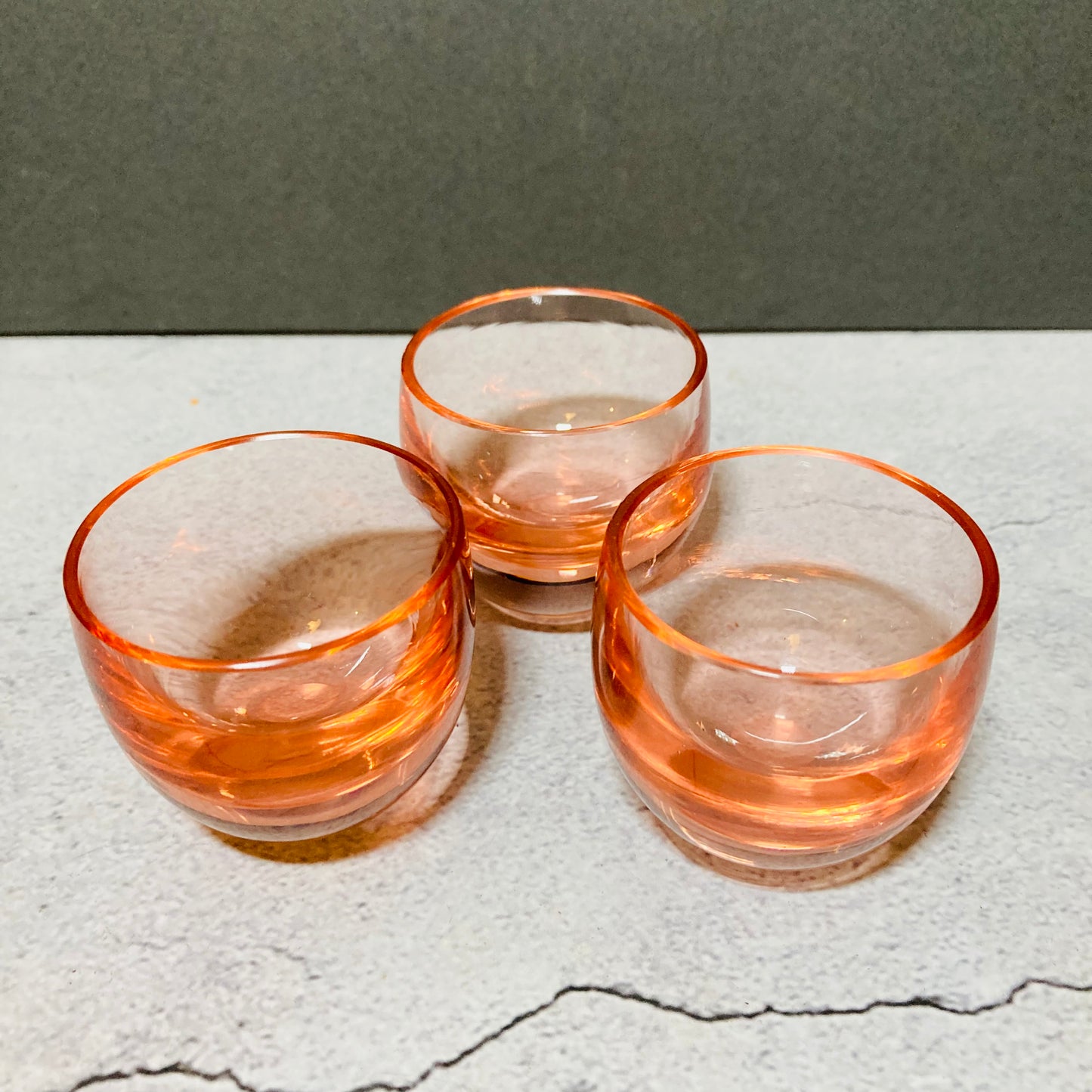 Small Vintage Drinking Glass | Neon Coral Shot Glasses