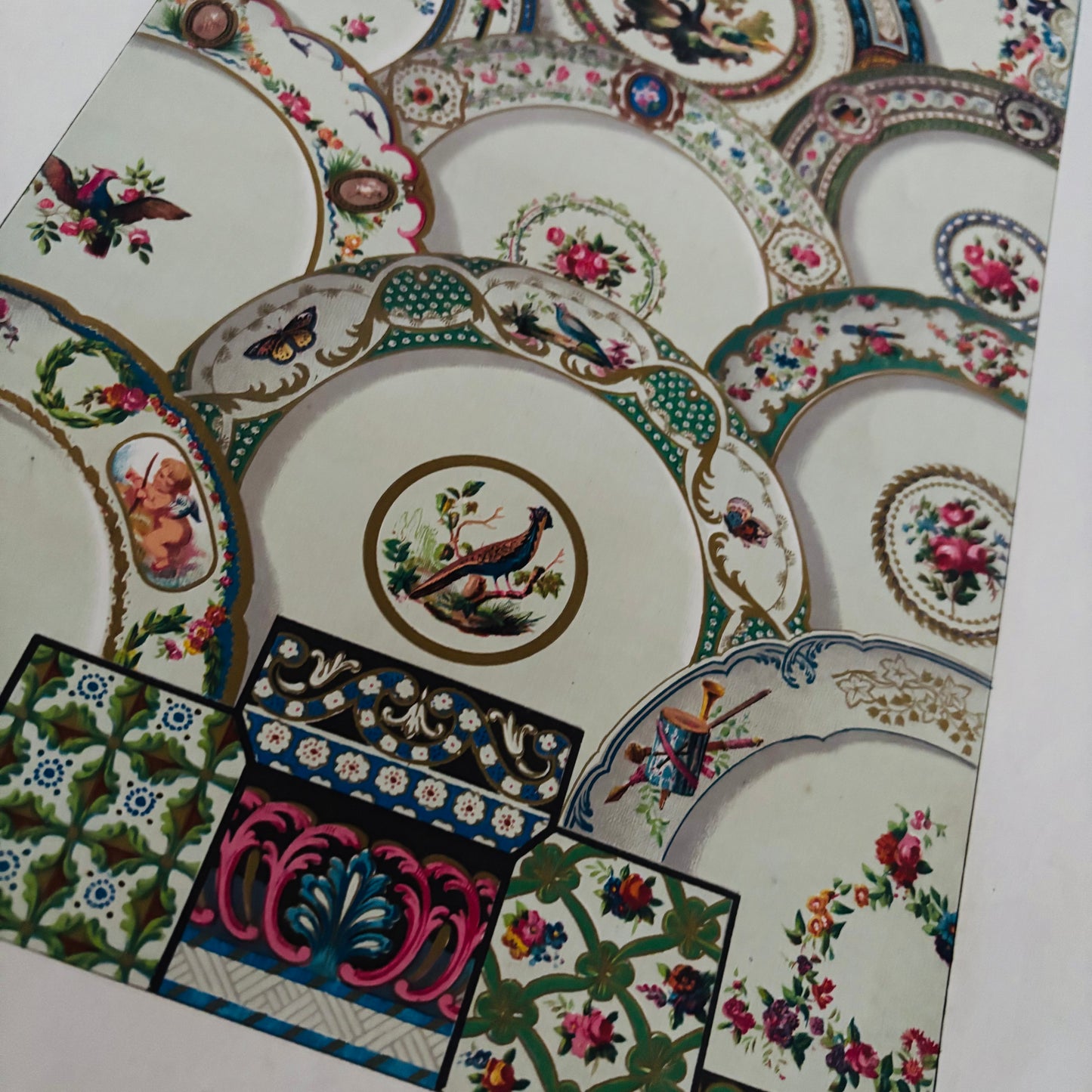 Original Antique French Polychrome Porcelain Design. Porcelain Designs by Albert Rachinet