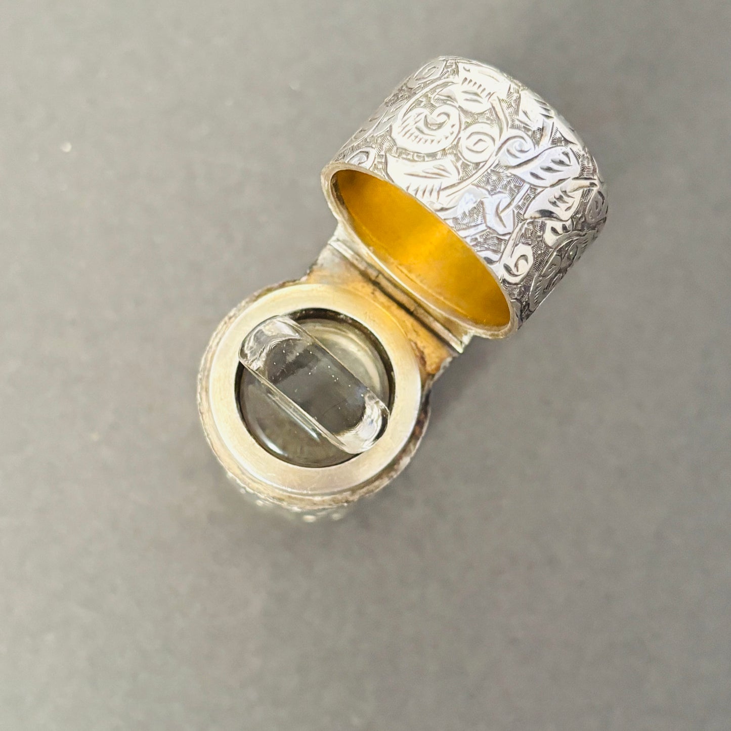 Antique Silver Engraved Scent Bottle Sampson Mordan