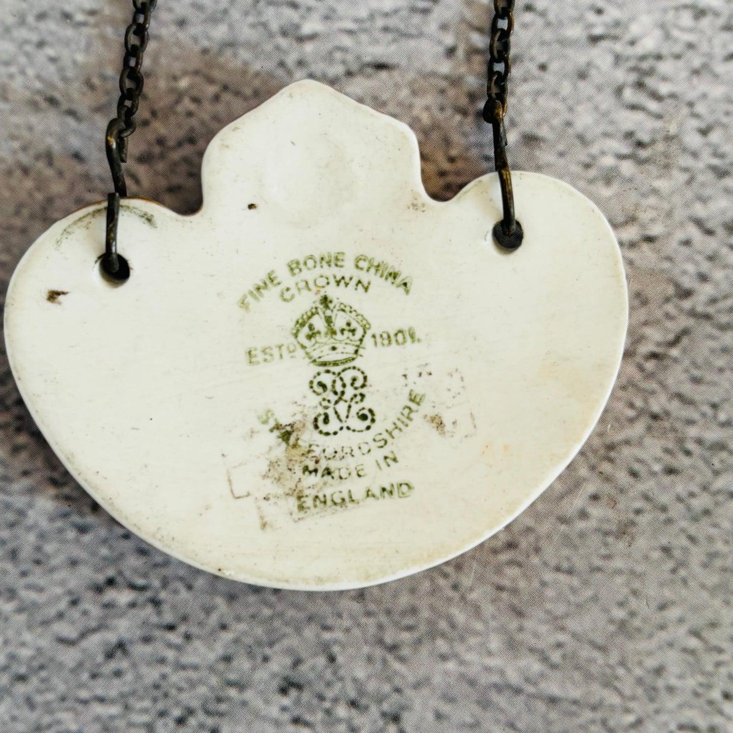 Antique Porcelain Decanter Bottle Label Bourbon Crown Staffordshire