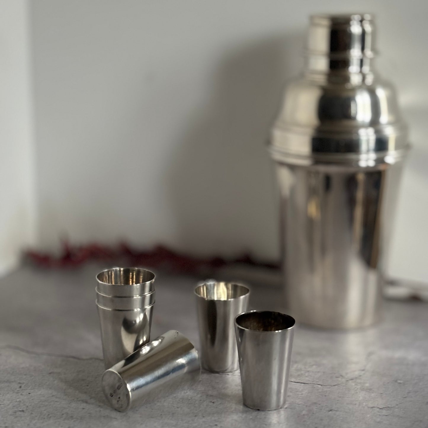 Small Antique Silver Liquor / Shot Cups