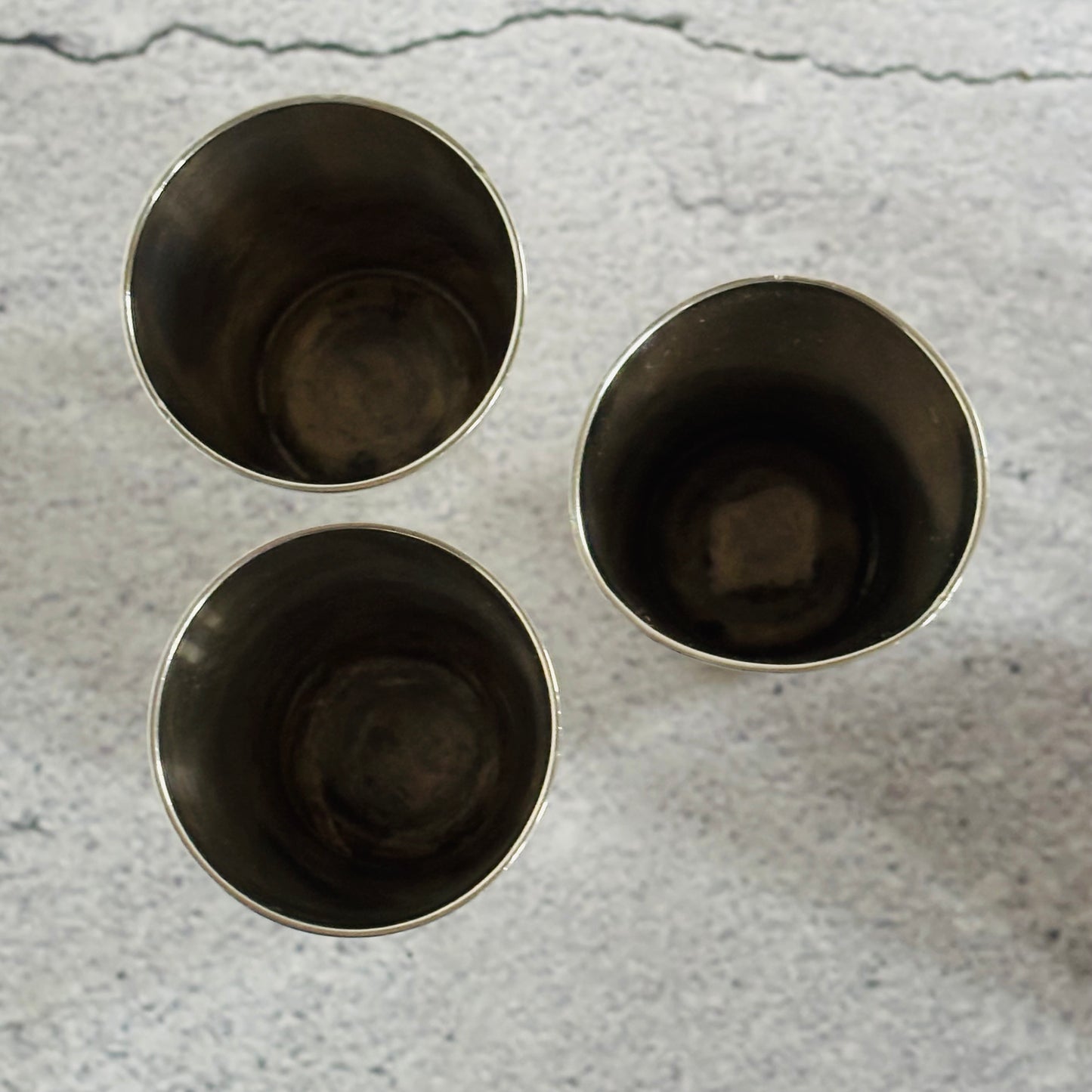 Small Antique Silver Liquor / Shot Cups