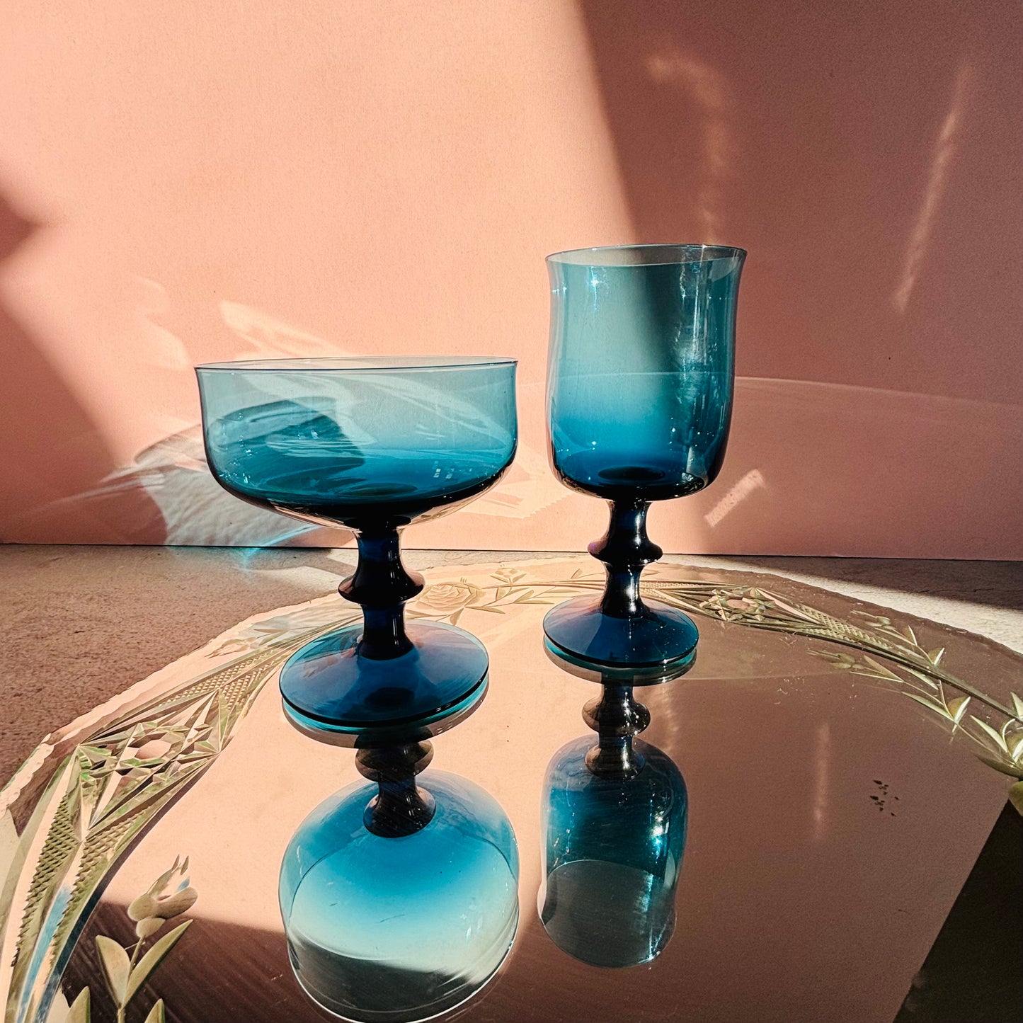 Vintage Midcentury Blue Drinking Glass by Bertil Vallien