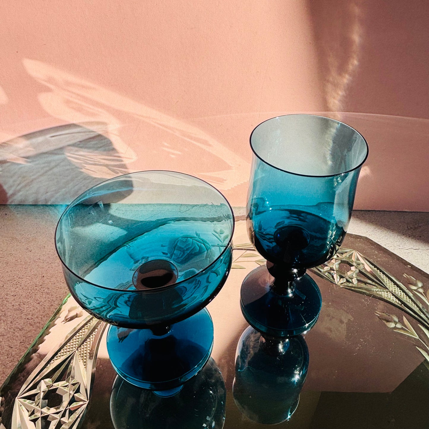 Vintage Midcentury Blue Drinking Glass by Bertil Vallien