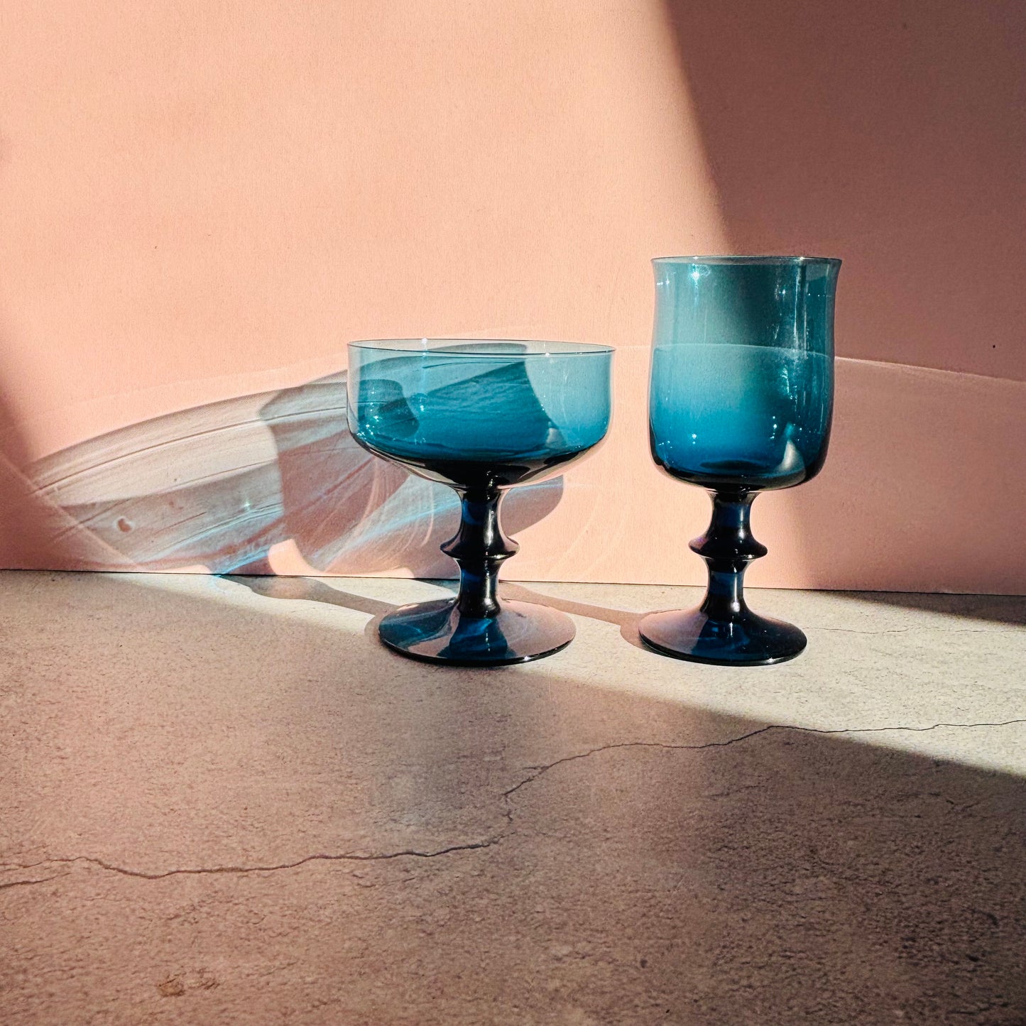 Vintage Midcentury Blue Drinking Glass by Bertil Vallien