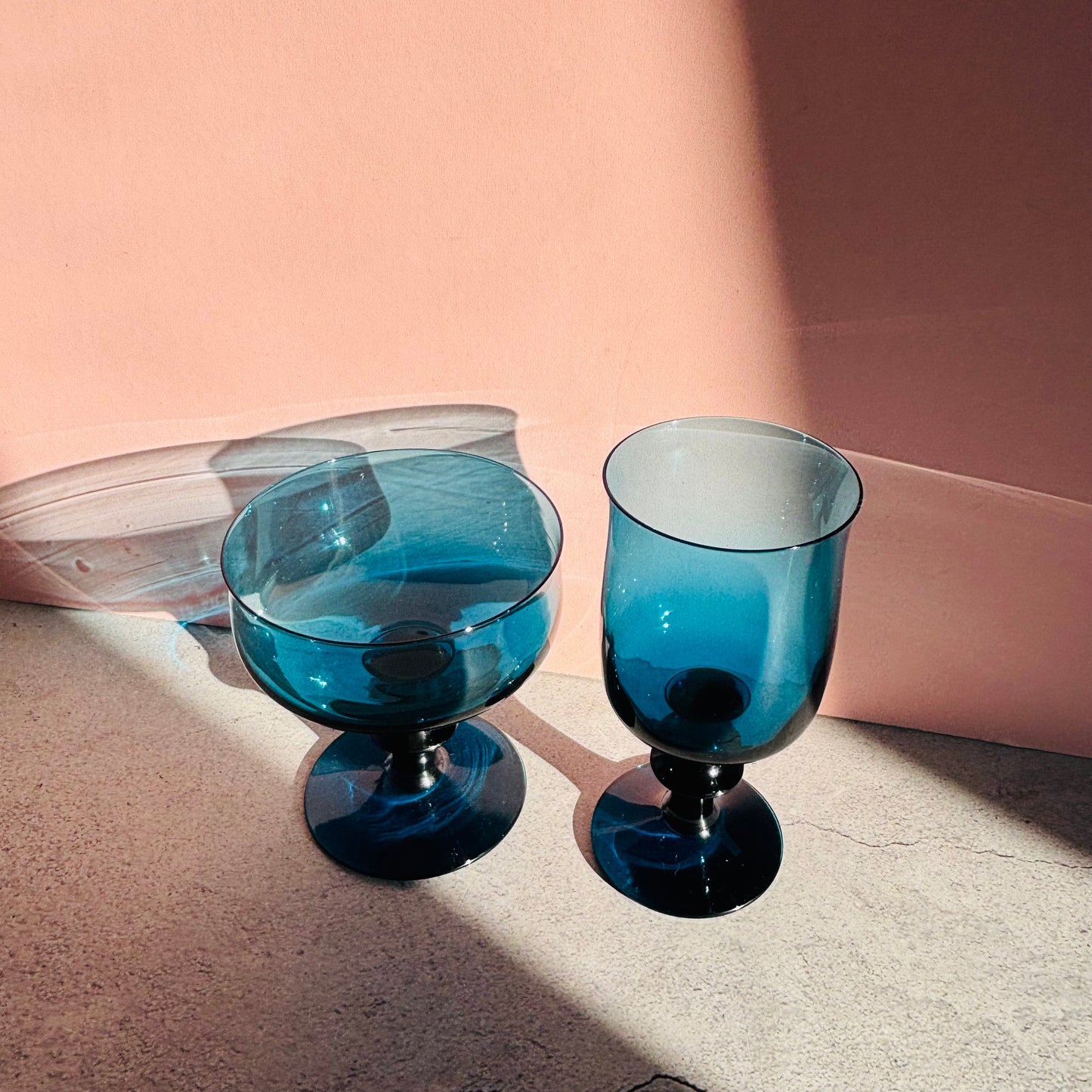 Vintage Midcentury Blue Drinking Glass by Bertil Vallien