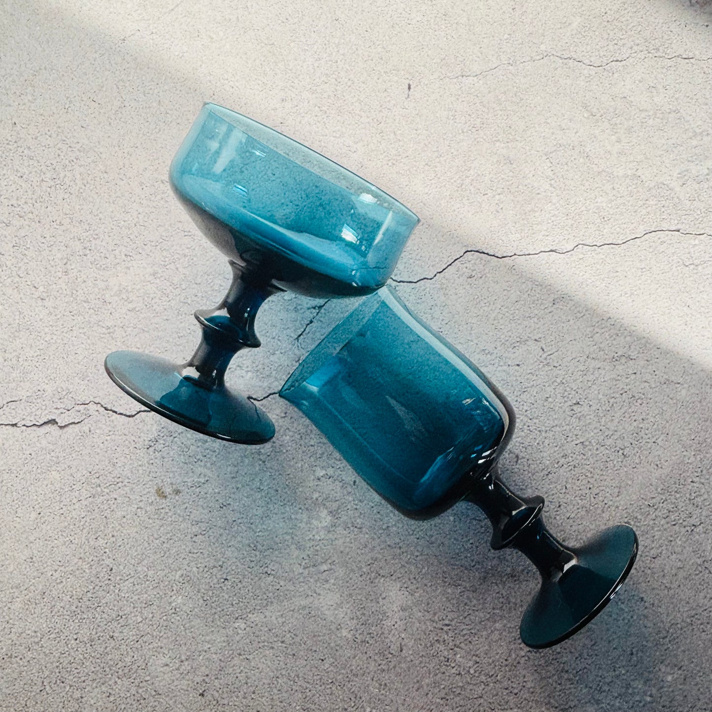 Vintage Midcentury Blue Drinking Glass by Bertil Vallien