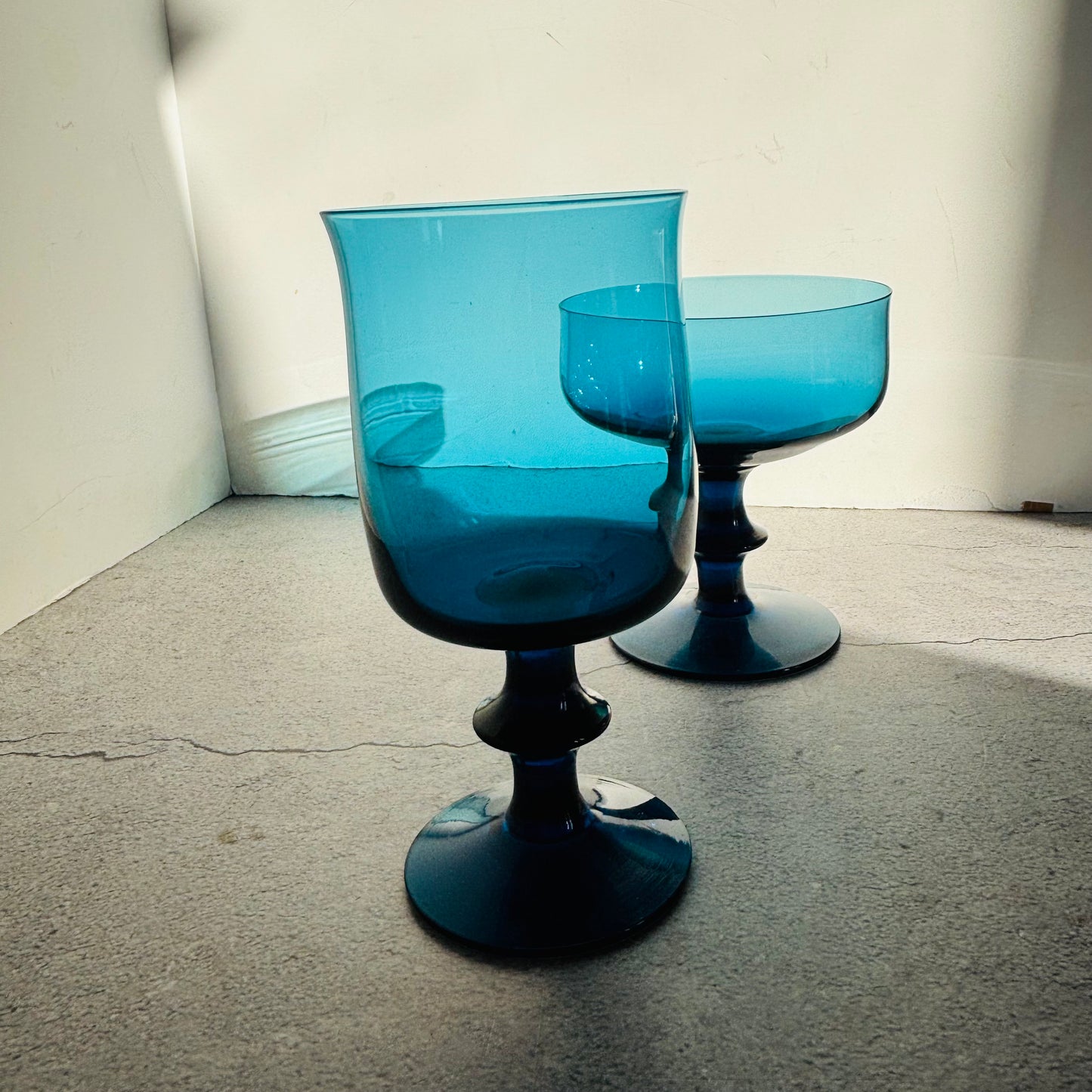 Vintage Midcentury Blue Drinking Glass by Bertil Vallien