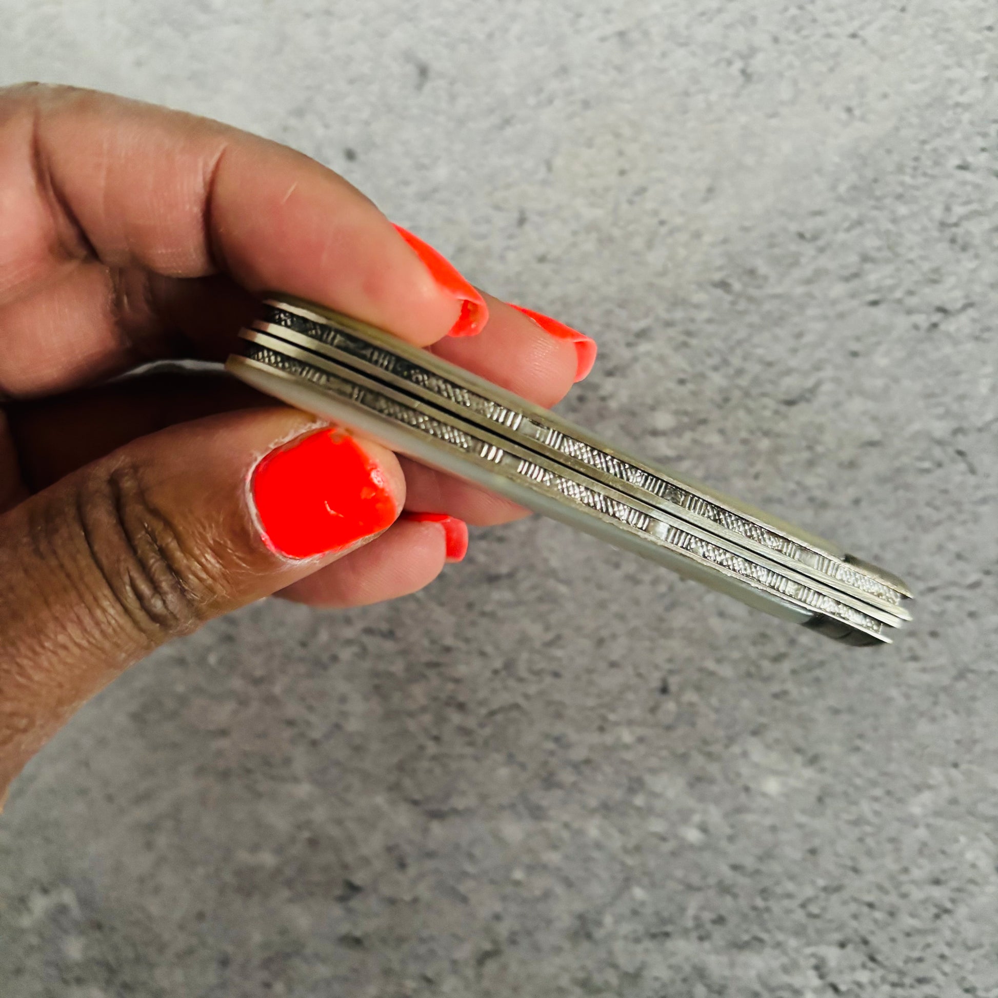 Unusual Antique Silver Folding Two Fruit Fork and Knife Combo| Travel Fork