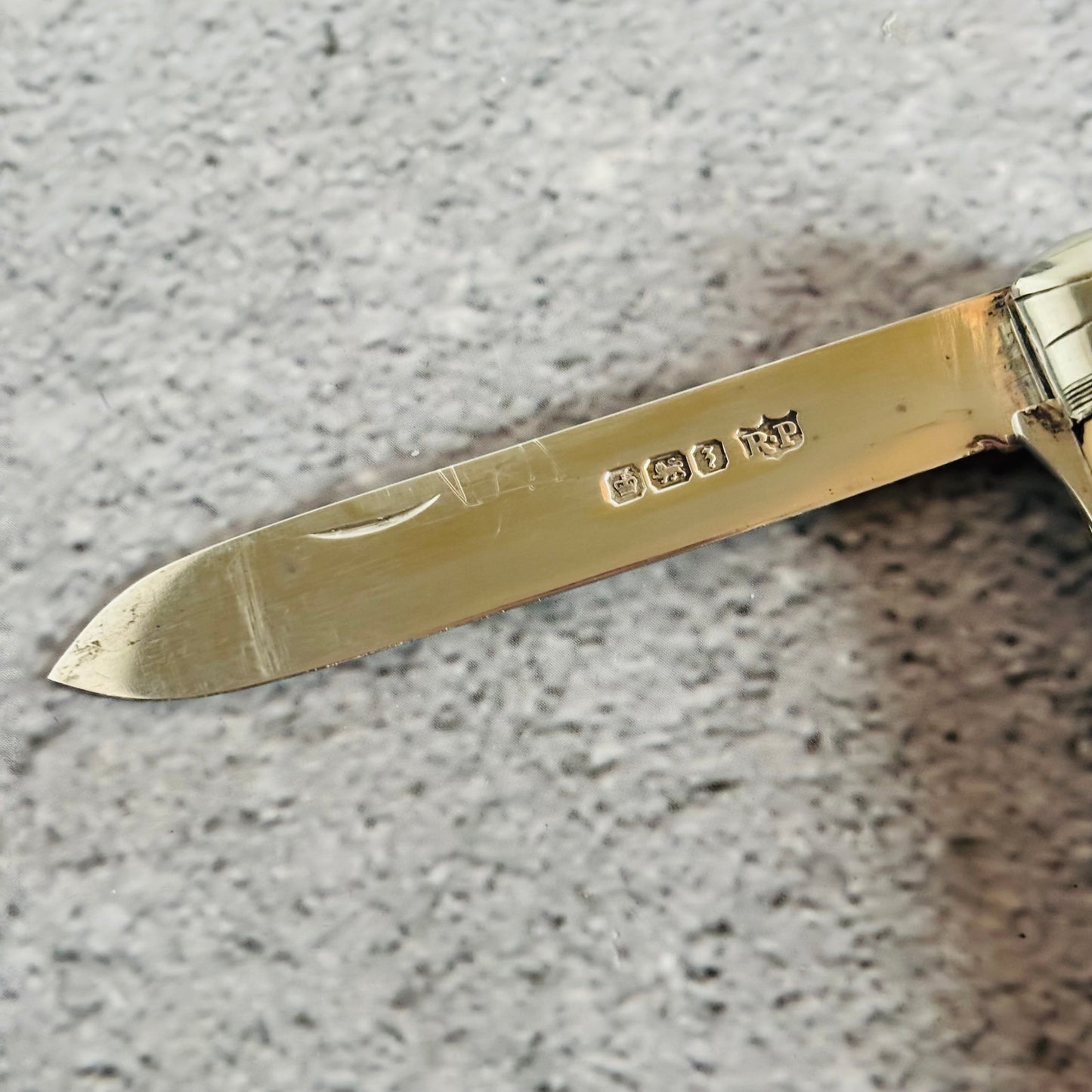 Unusual Antique Silver Folding Two Fruit Fork and Knife Combo| Travel Fork