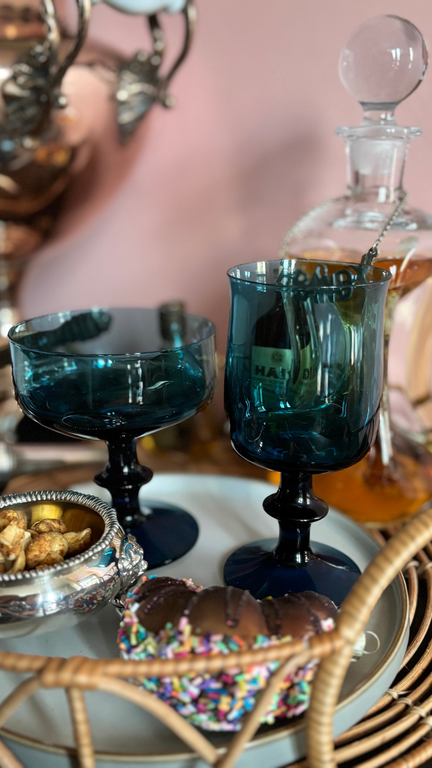 Vintage Midcentury Blue Drinking Glass by Bertil Vallien