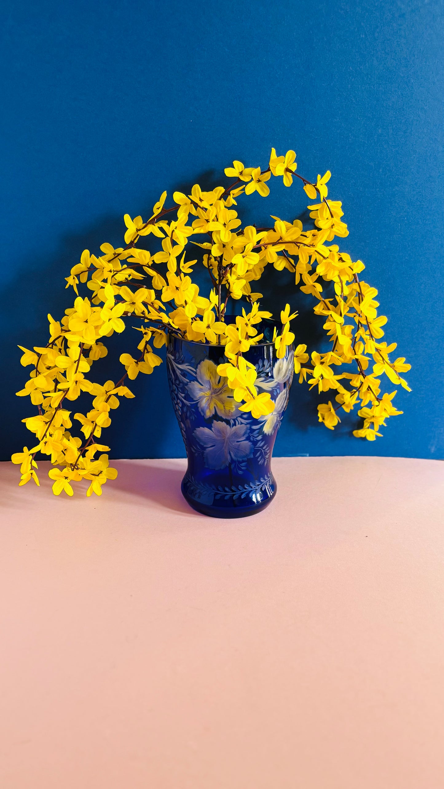 The Stripper Jenkins - Vintage Blue Cut Glass Vase