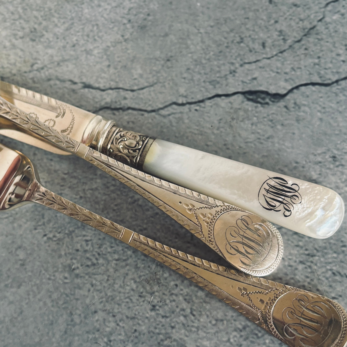 The Headhunter Runa - Antique Knife Fork & Spoon Trio