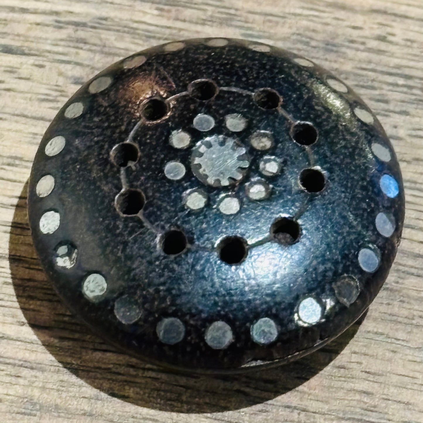 Antique Round Treen Vinaigrette Case | The Urban Vintage Affair