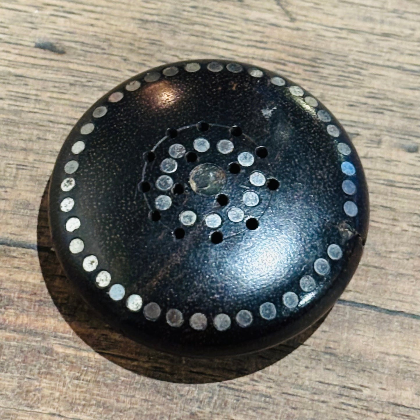 Antique Round Treen Vinaigrette Case | The Urban Vintage Affair