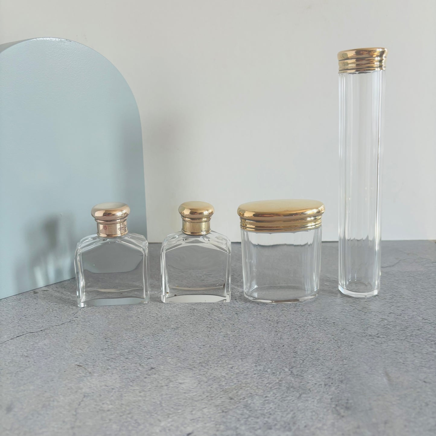 The Mixologist Amanda - Set of Vanity Jars with Silver Gilt Lids