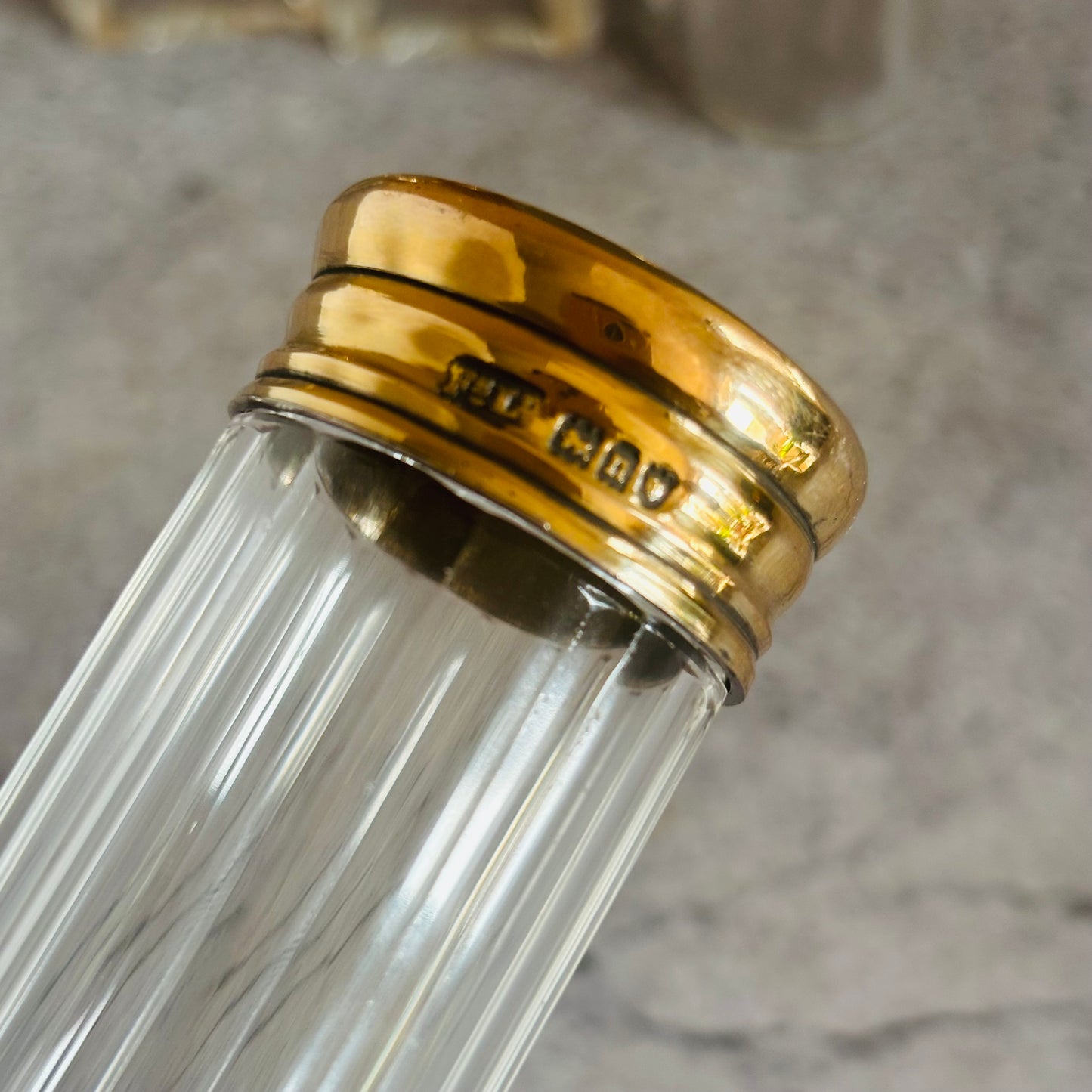 Antique Vanity Glass Jars. Sterling Silver Gilt Lids | The Urban Vintage Affair