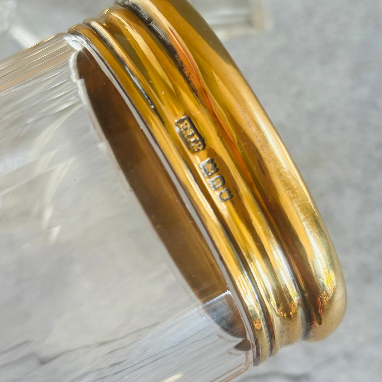 Antique Vanity Glass Jars. Sterling Silver Gilt Lids | The Urban Vintage Affair