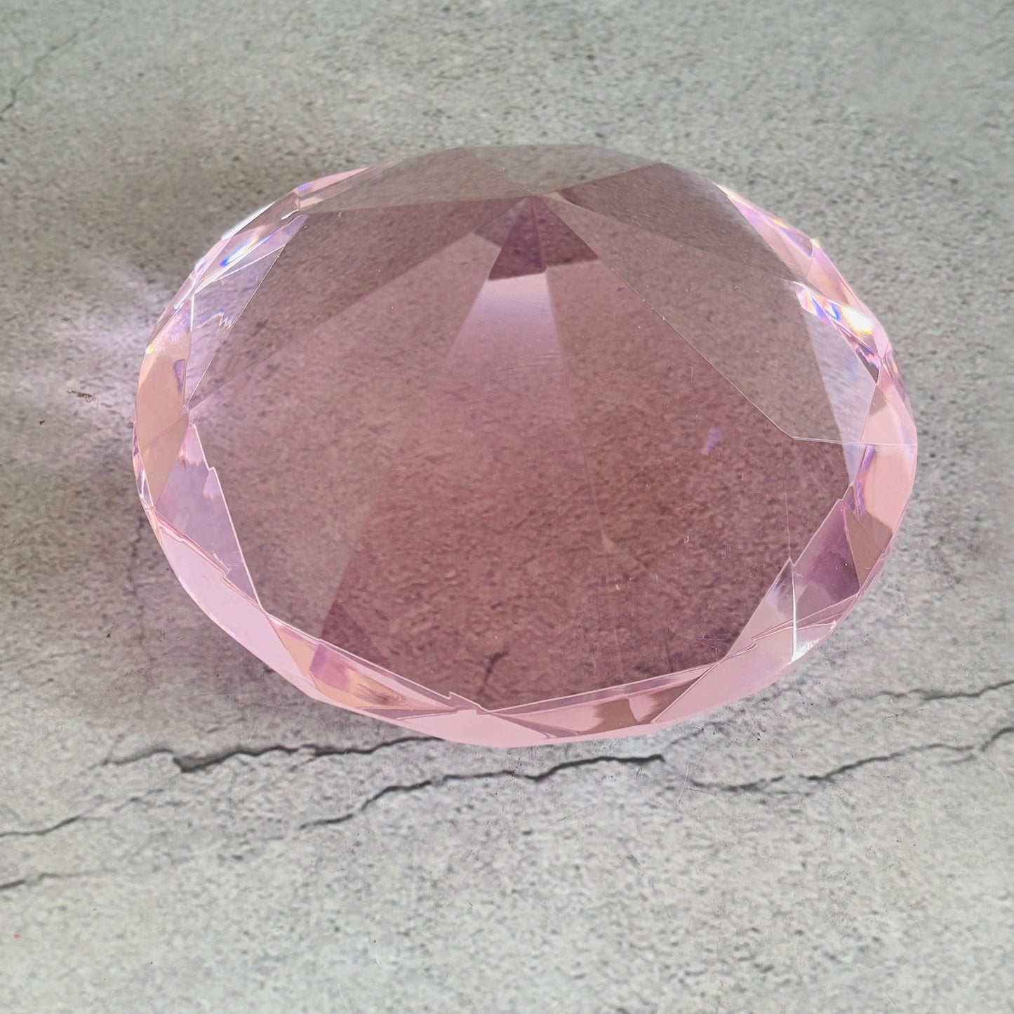 Vintage Pink Crystal Glass Paperweight |The Urban Vintage Affair