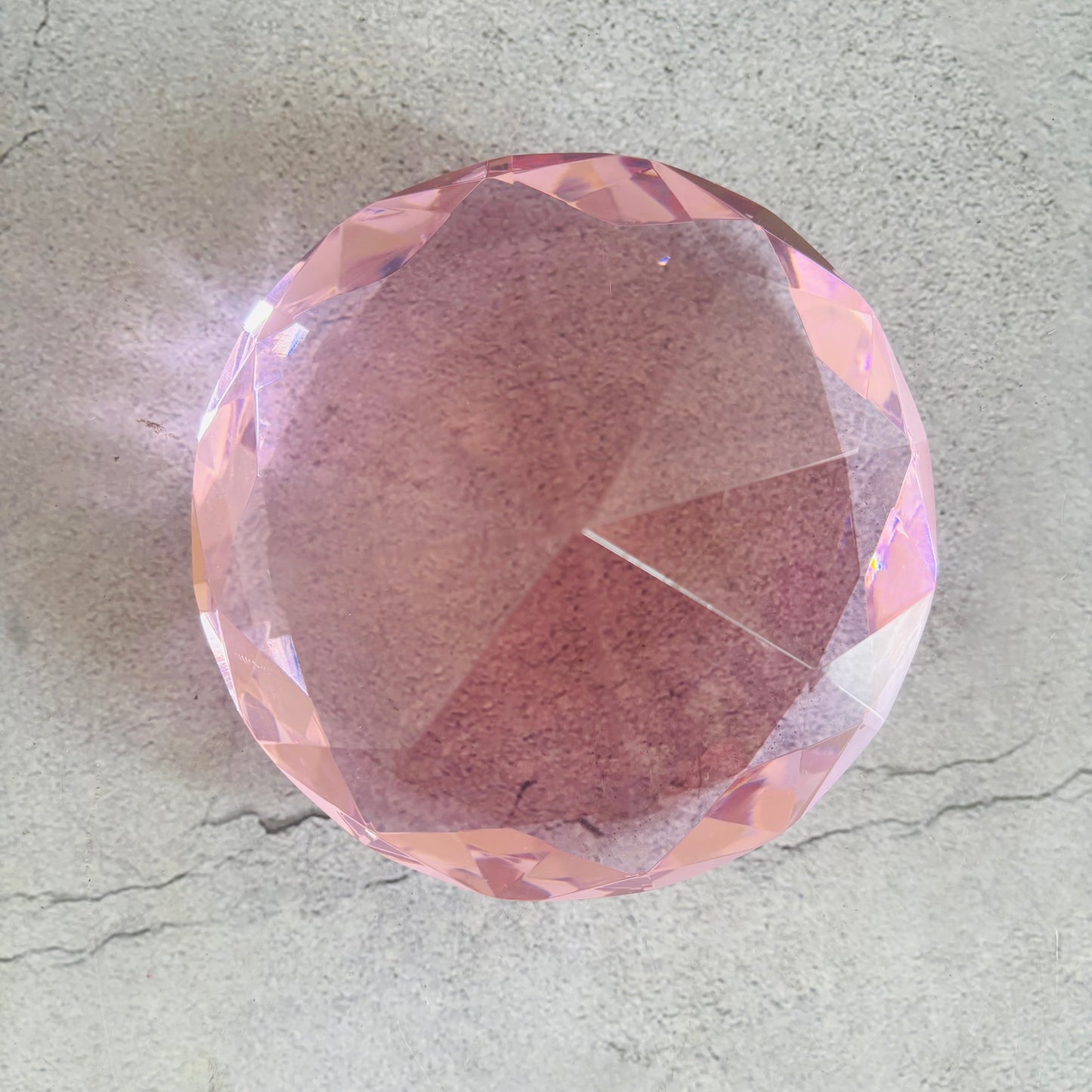 Vintage Pink Crystal Glass Paperweight |The Urban Vintage Affair
