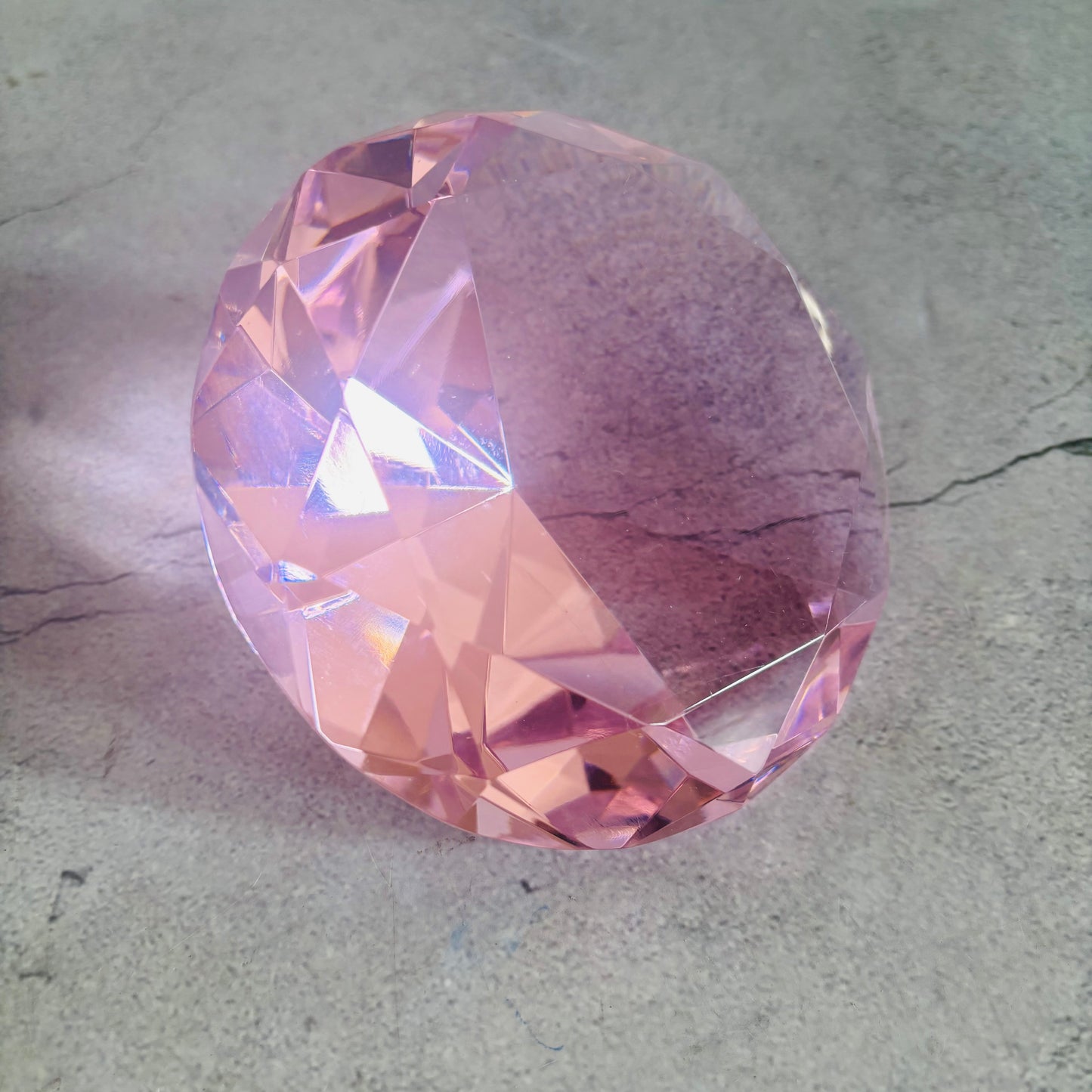 Vintage Pink Crystal Glass Paperweight |The Urban Vintage Affair