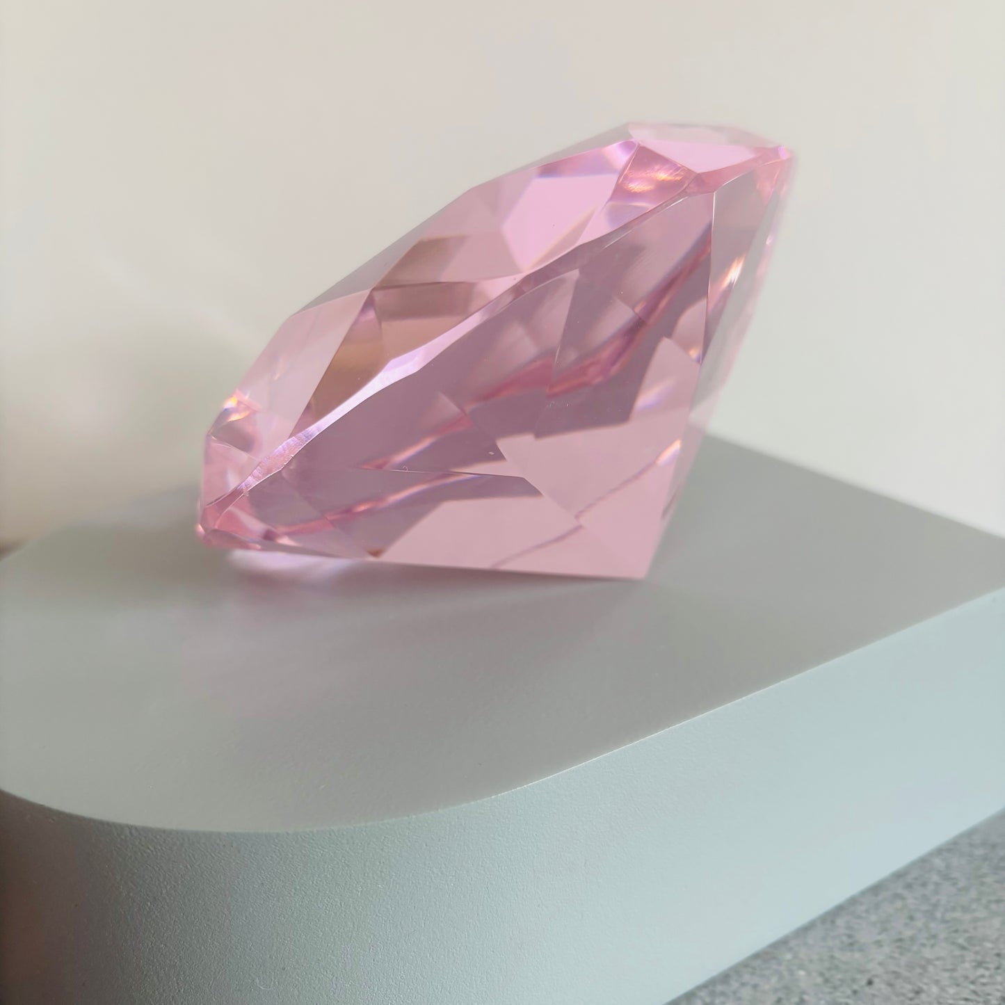 Vintage Pink Crystal Glass Paperweight |The Urban Vintage Affair