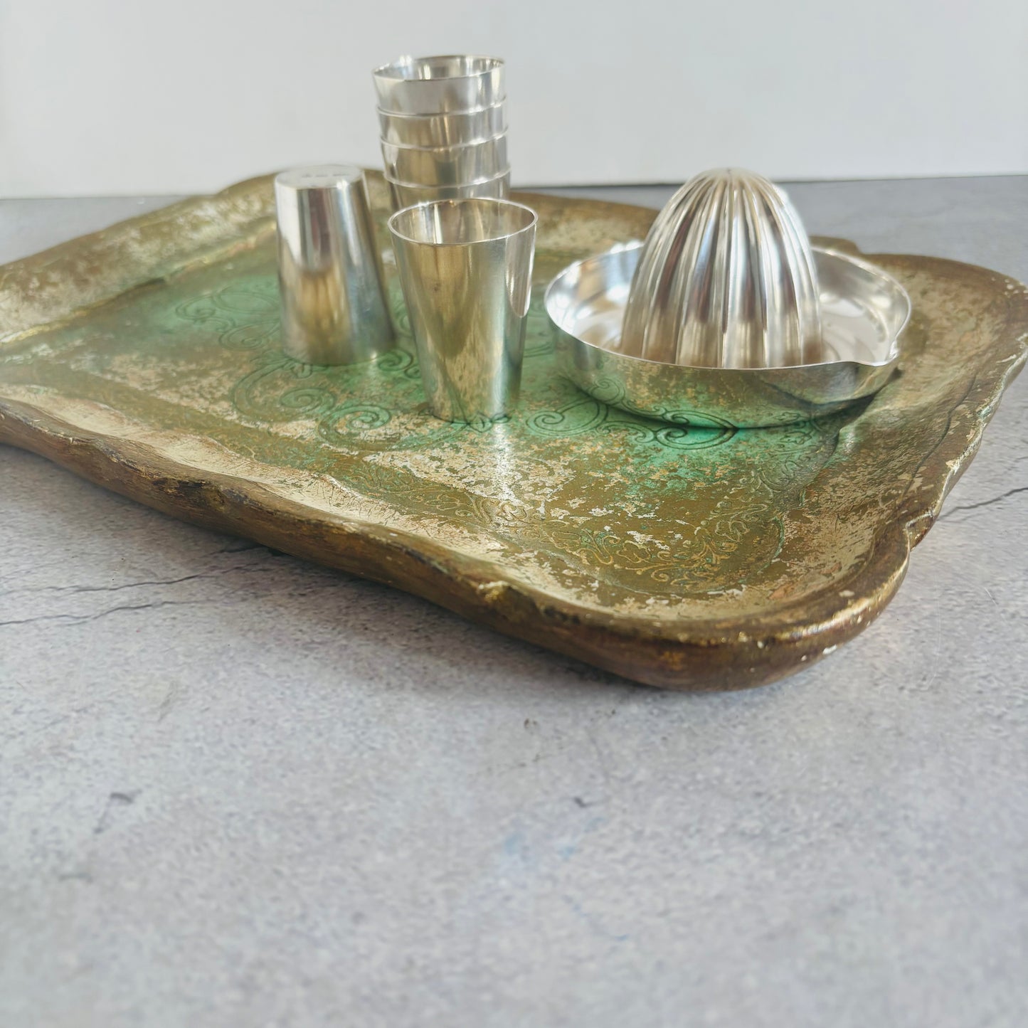 The Tattooist Simon - Small Distressed Papier Mache Tray