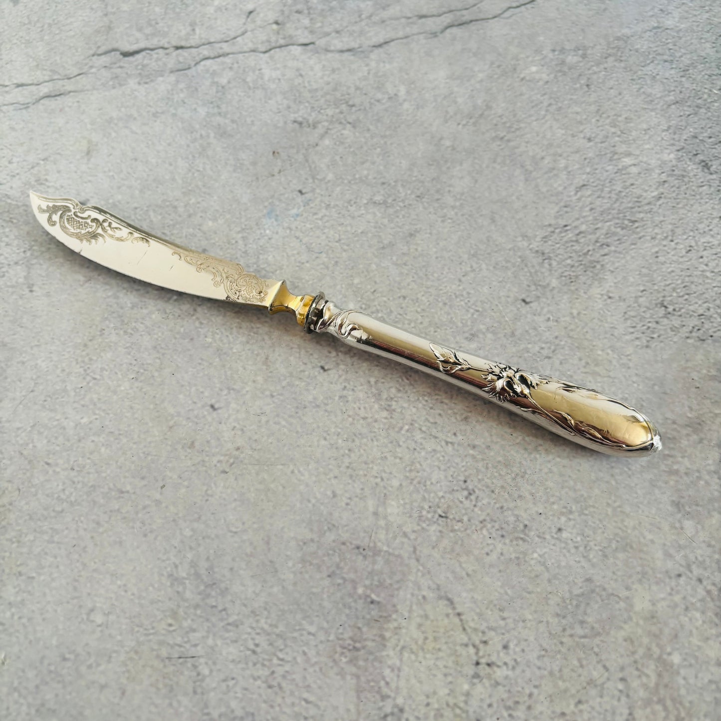 French Antique Silver Butter Knife | Art Nouveau | The Urban Vintage Affair