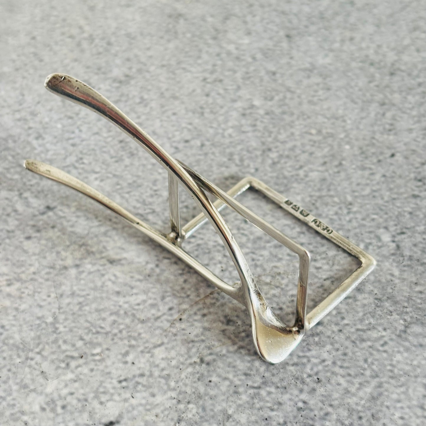 Antique Silver Menu Card Holder | Wishbone | Chester Hallmark