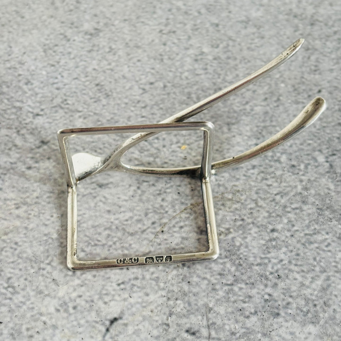 Antique Silver Menu Card Holder | Wishbone | Chester Hallmark