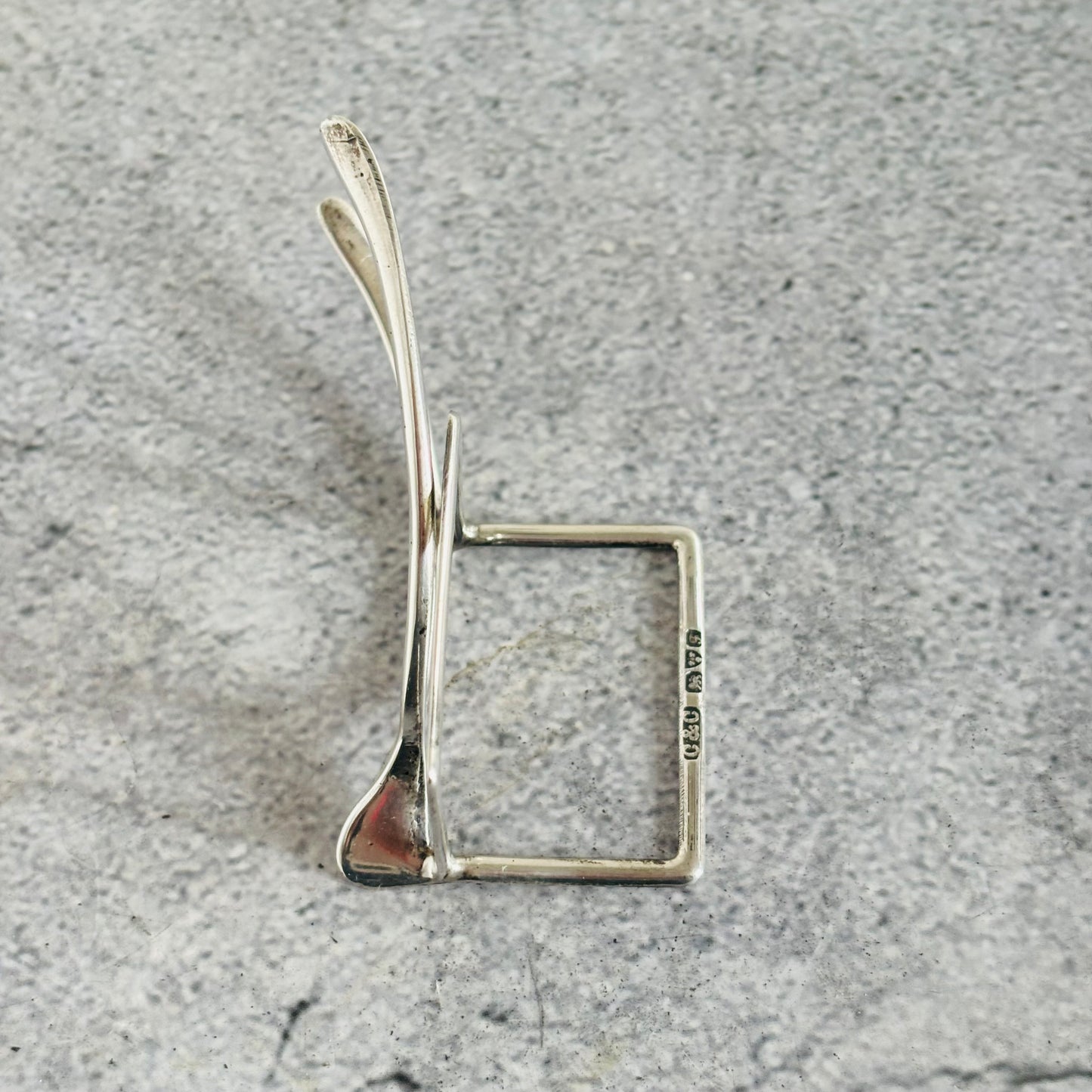 Antique Silver Menu Card Holder | Wishbone | Chester Hallmark