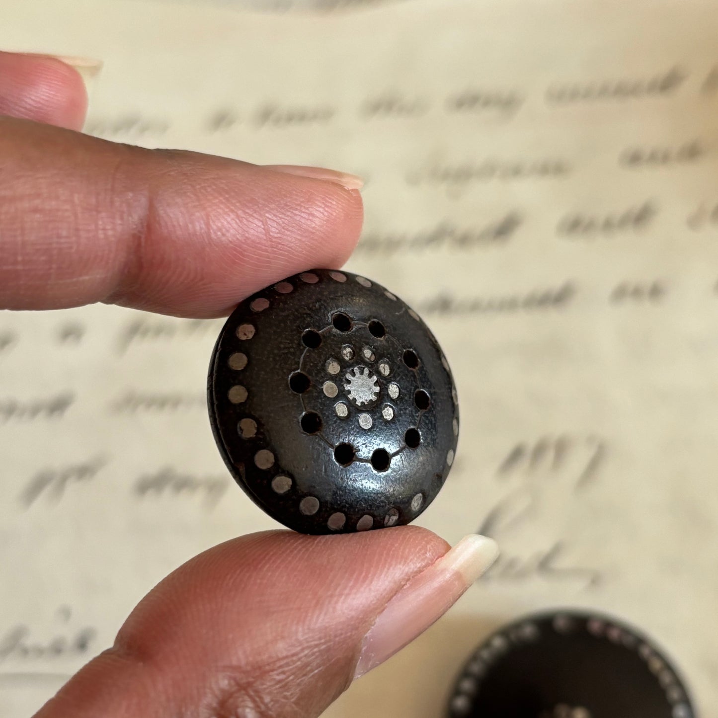 Antique Round Treen Vinaigrette Case | The Urban Vintage Affair