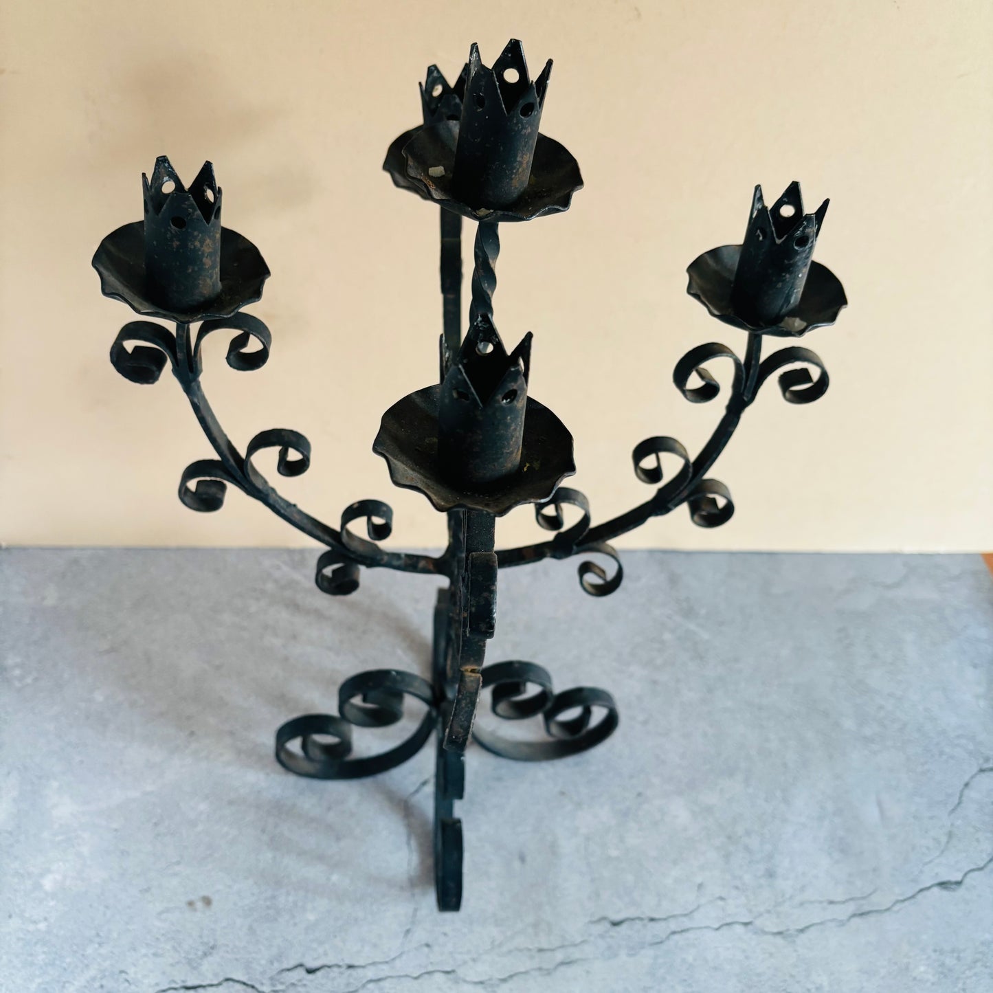 Antique Wrought Iron Candlestick Holder Candelabra | The Urban Vintage Affair