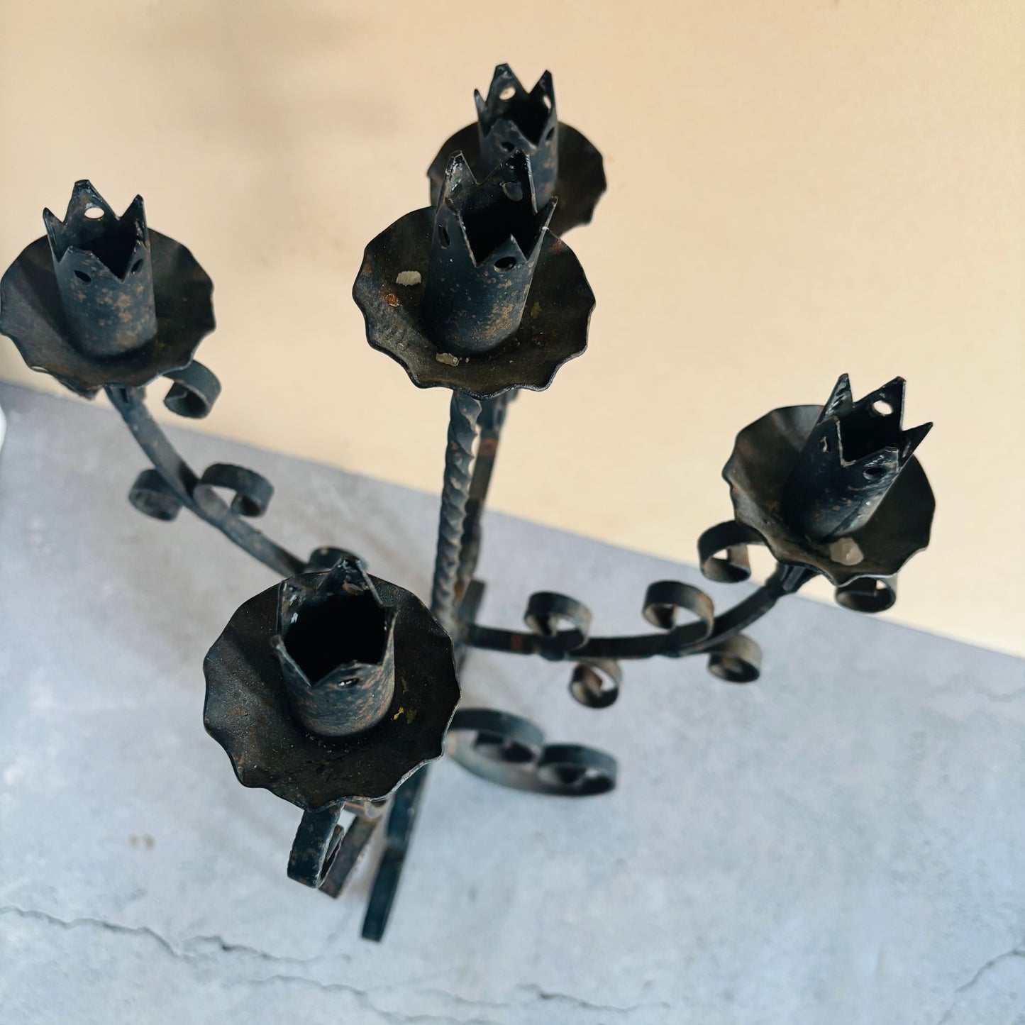 Antique Wrought Iron Candlestick Holder Candelabra | The Urban Vintage Affair