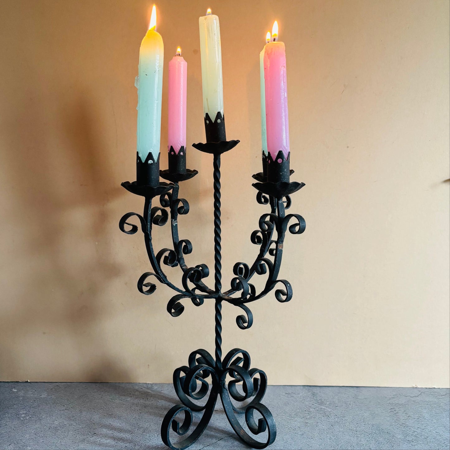 Antique Wrought Iron Candlestick Holder Candelabra | The Urban Vintage Affair