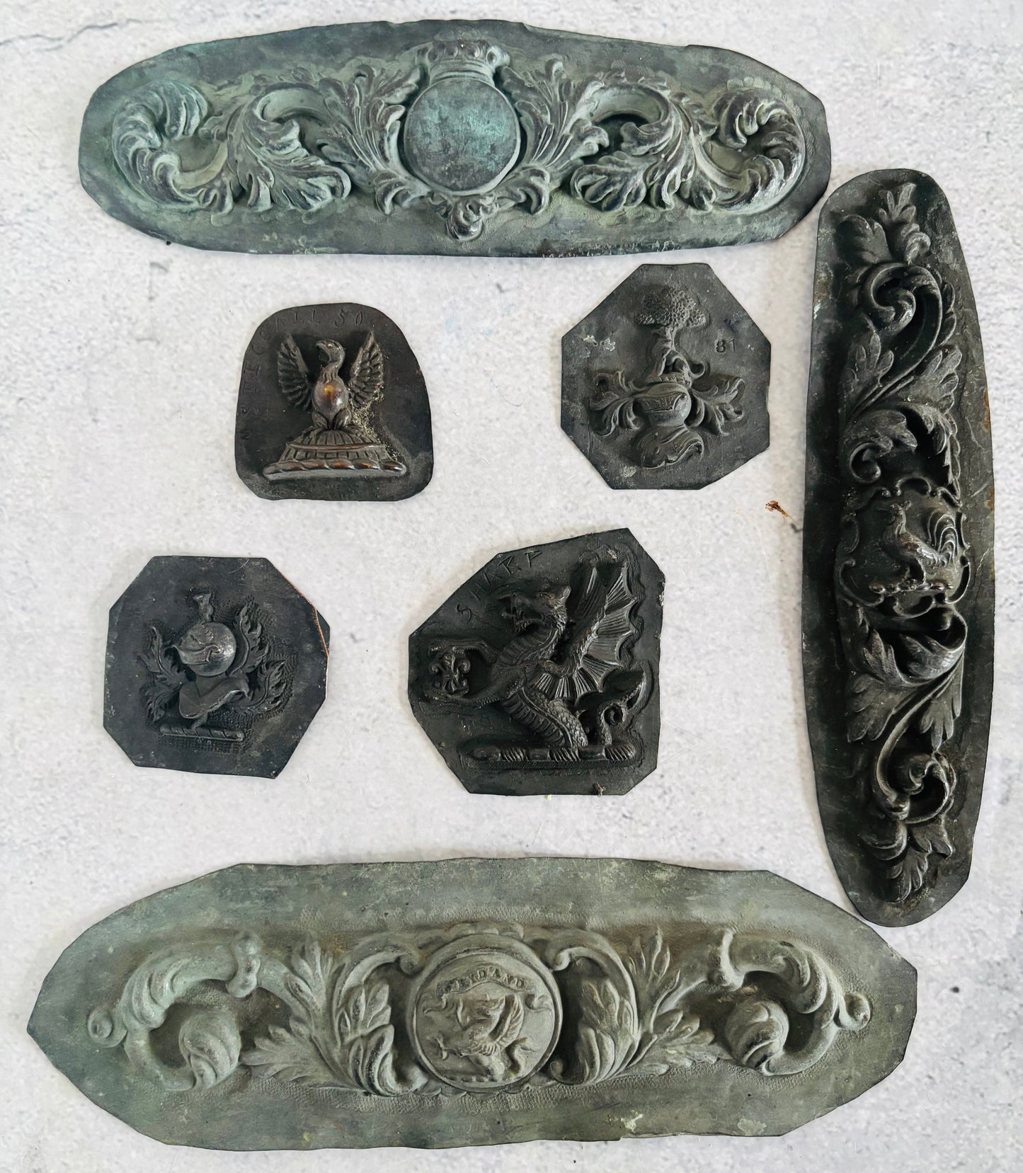 Antique Zinc Moulds Unique Heraldic Designs | The Urban Vintage Affair