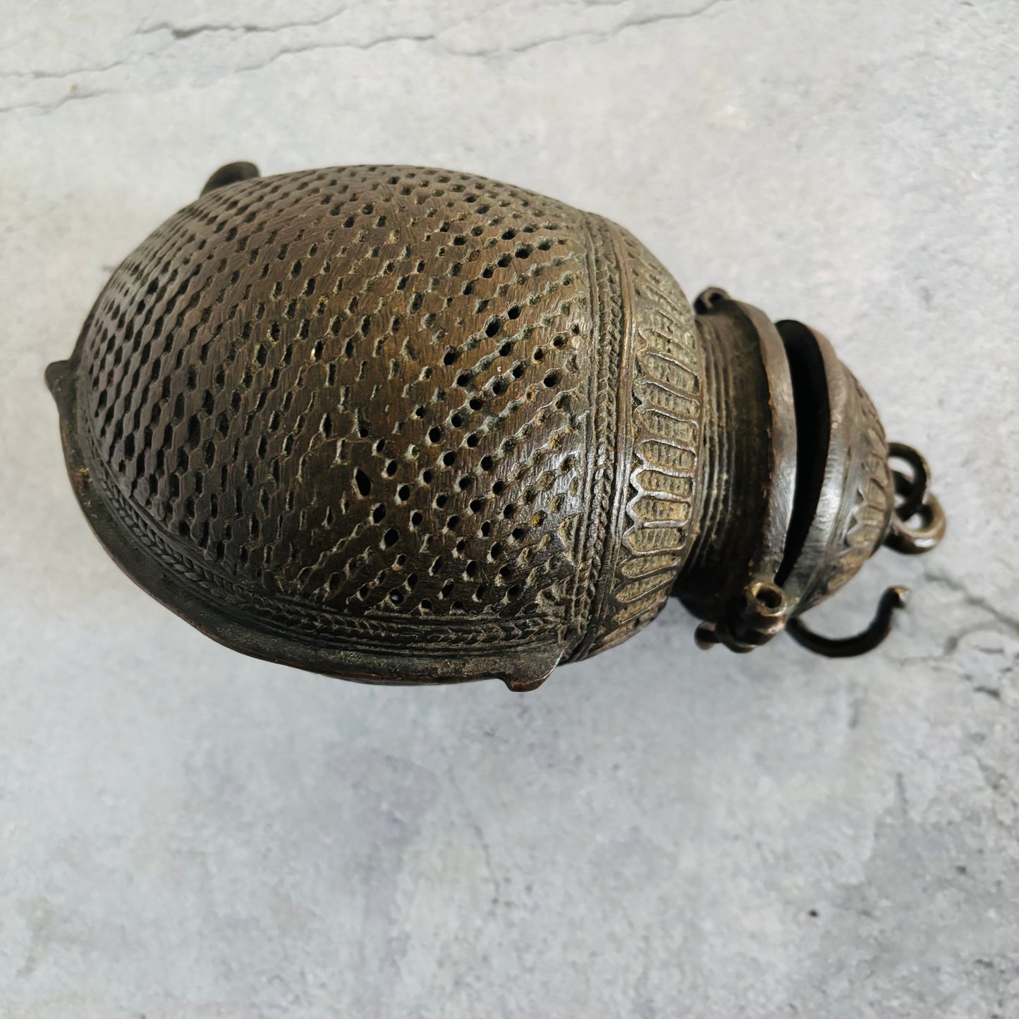 Antique Indian Bronze Sculpture Container | The Urban Vintage Affair
